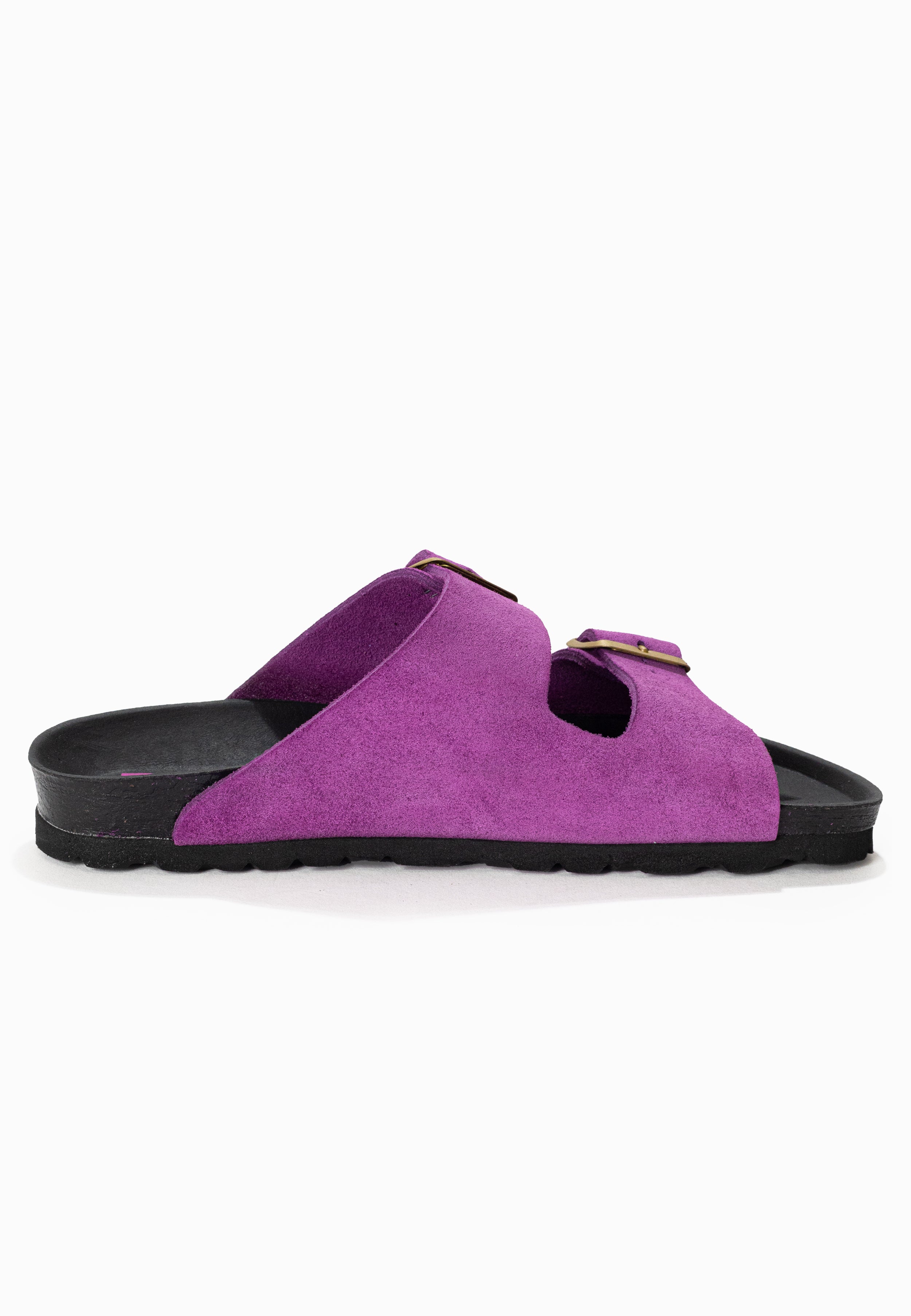 Sandales 2 Brides Atlas Violet en Cuir Suédé