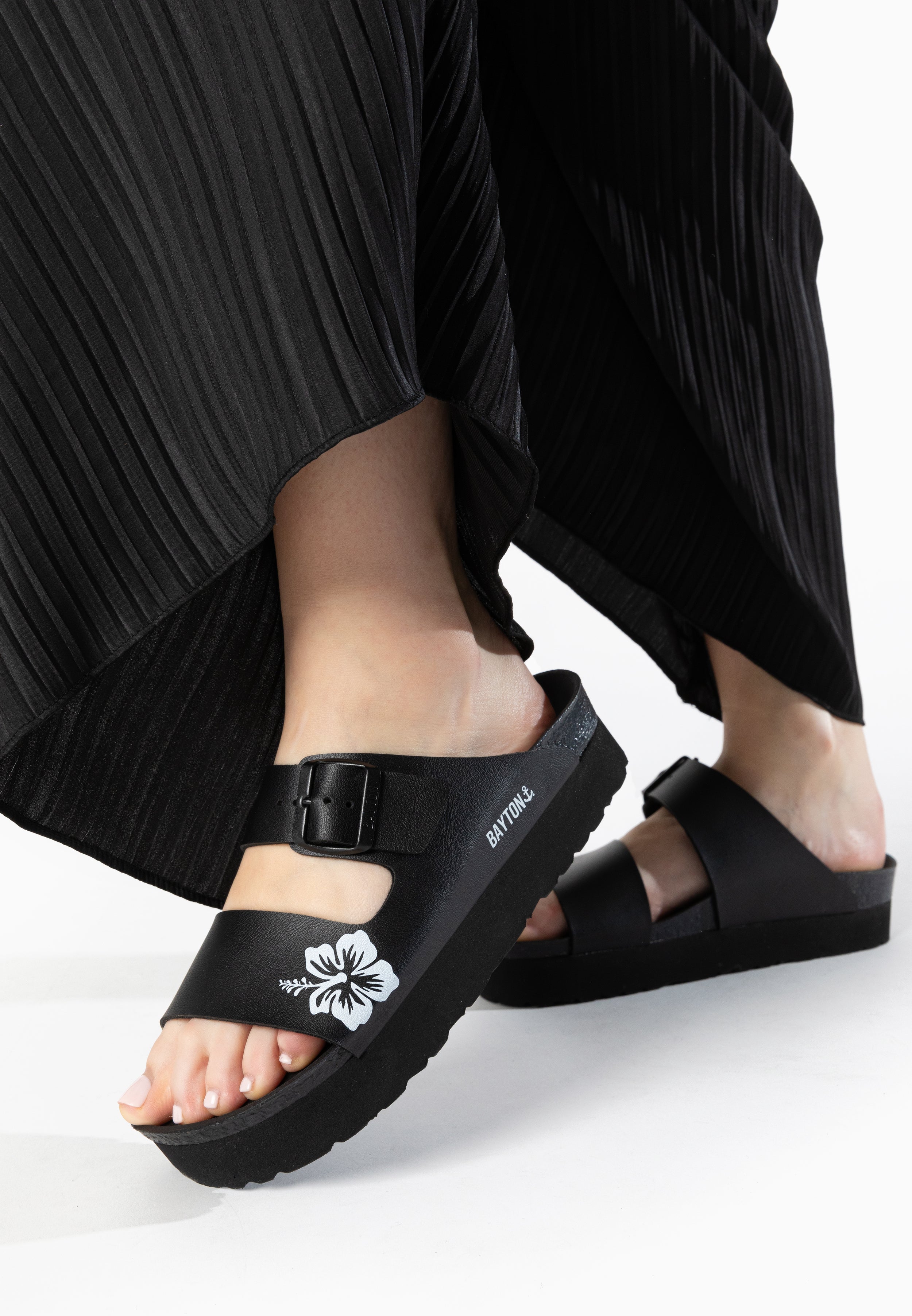 Jenn Black and White Platform Sandals
