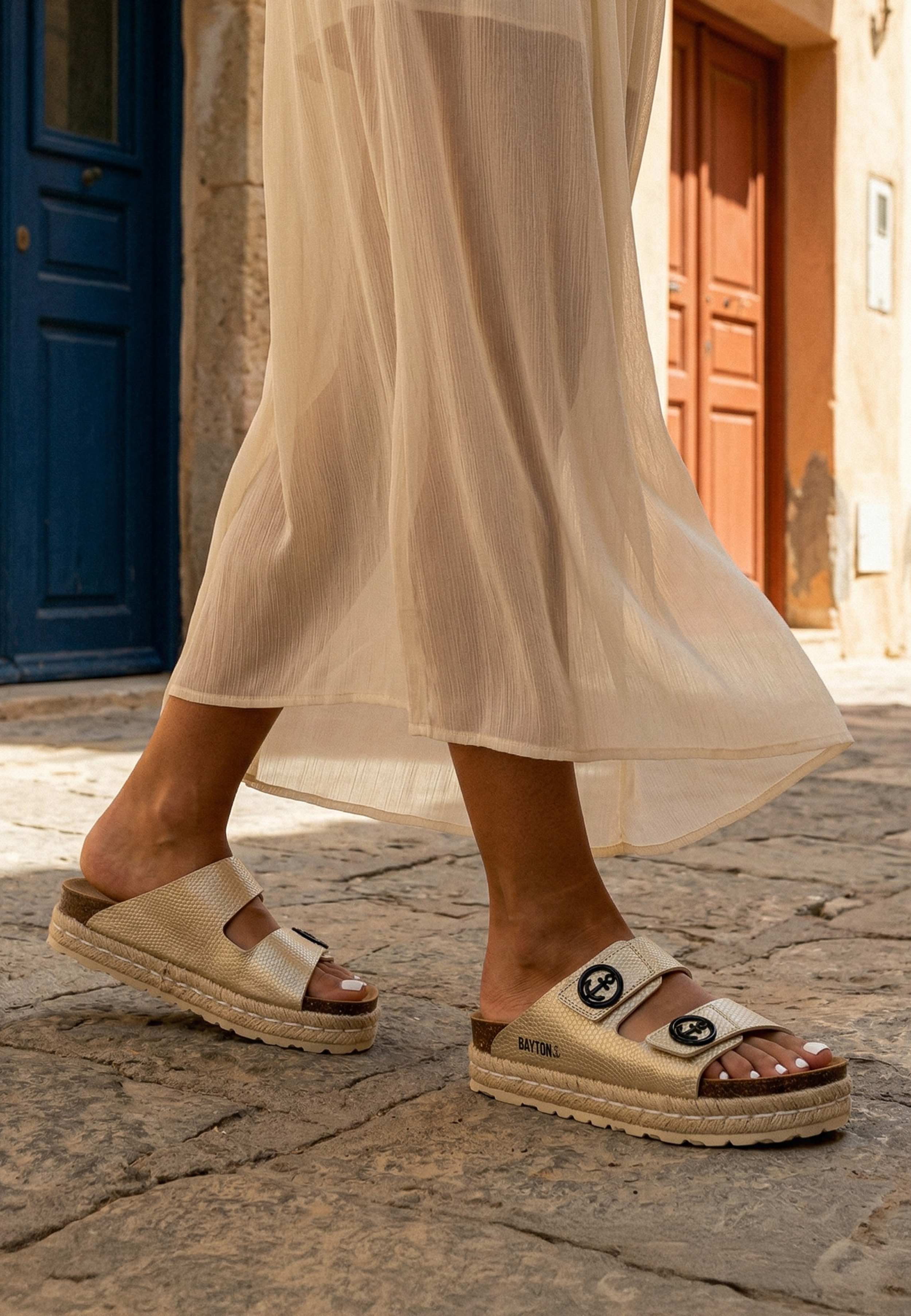 Sandales Alizee Doré à Plateforme
