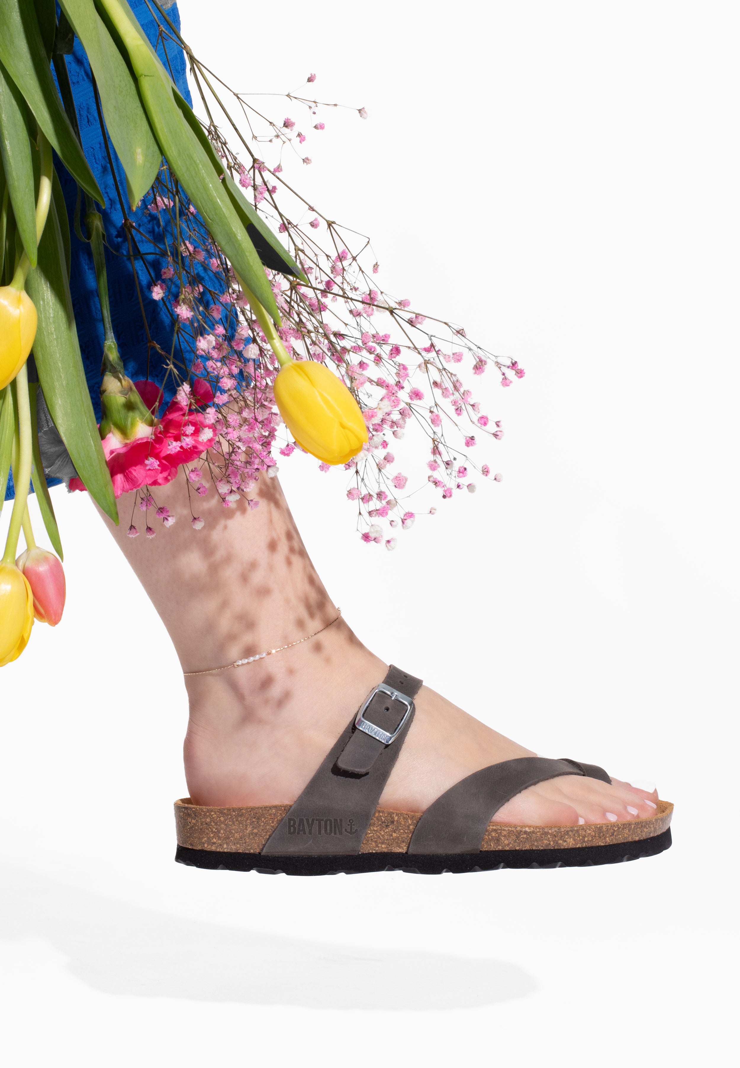 Sandales Diane Anthracite en Cuir