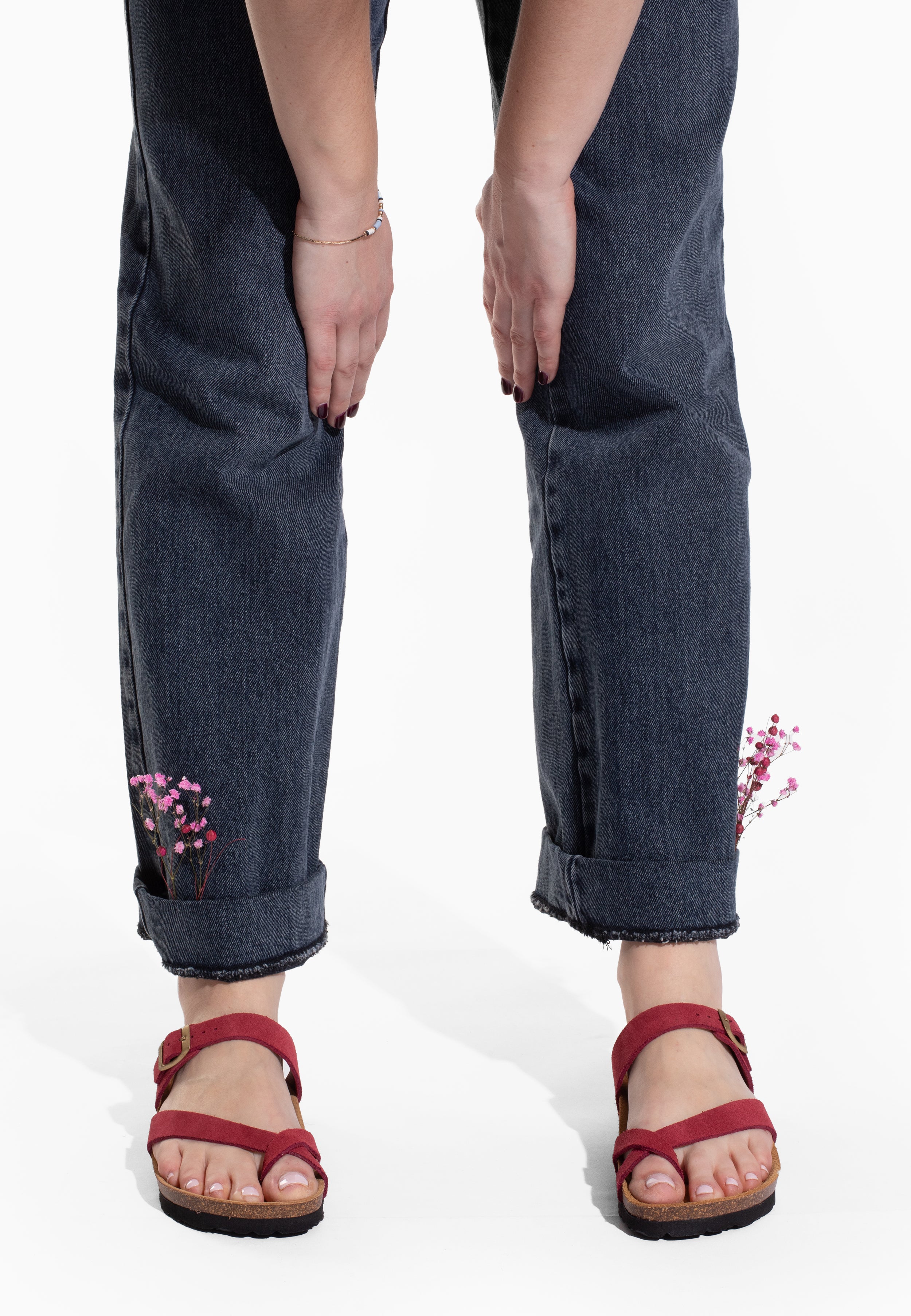Sandales Diane Bordeaux en Cuir Suédé