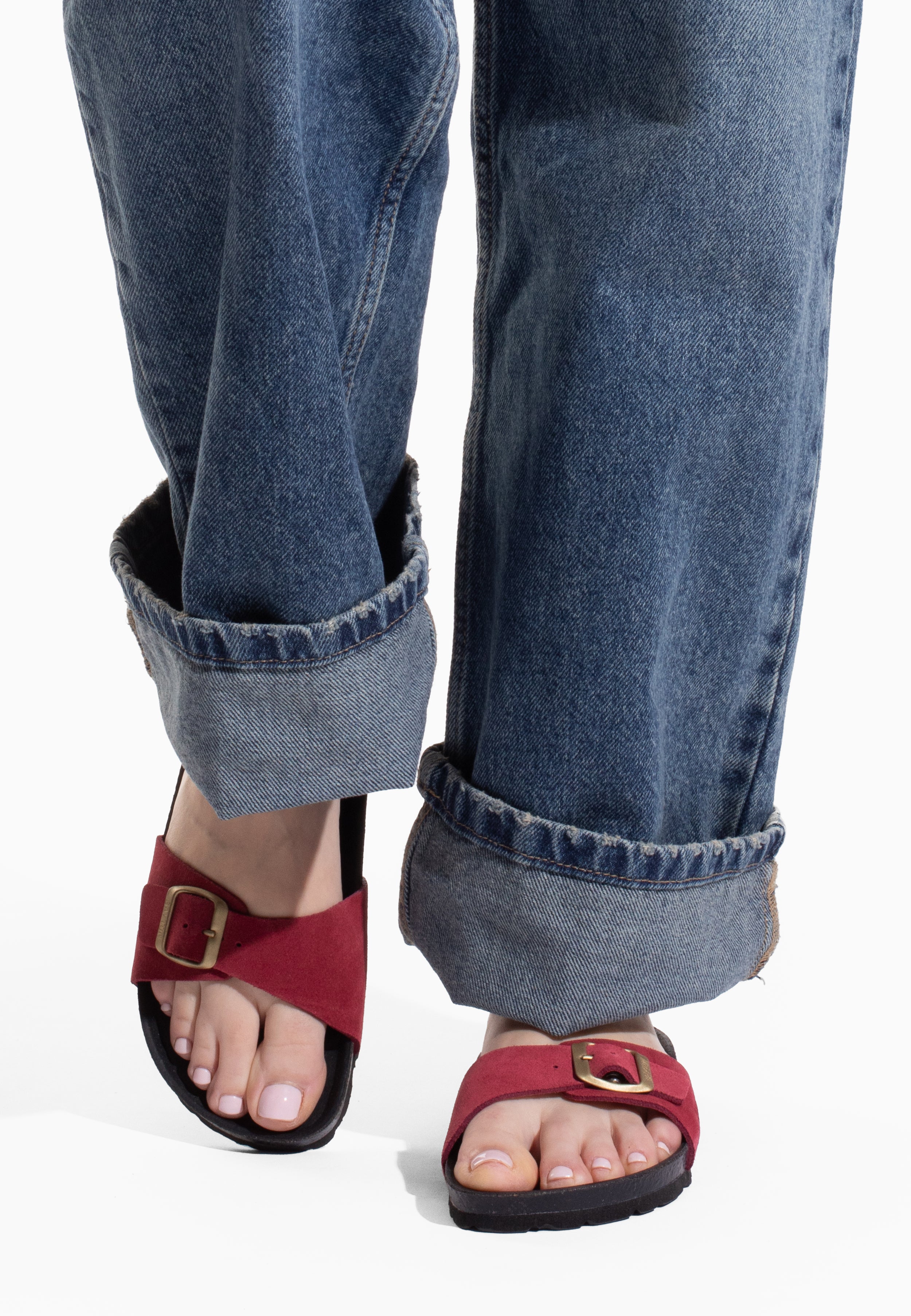Sandales Zephyr Bordeaux en Cuir Suédé