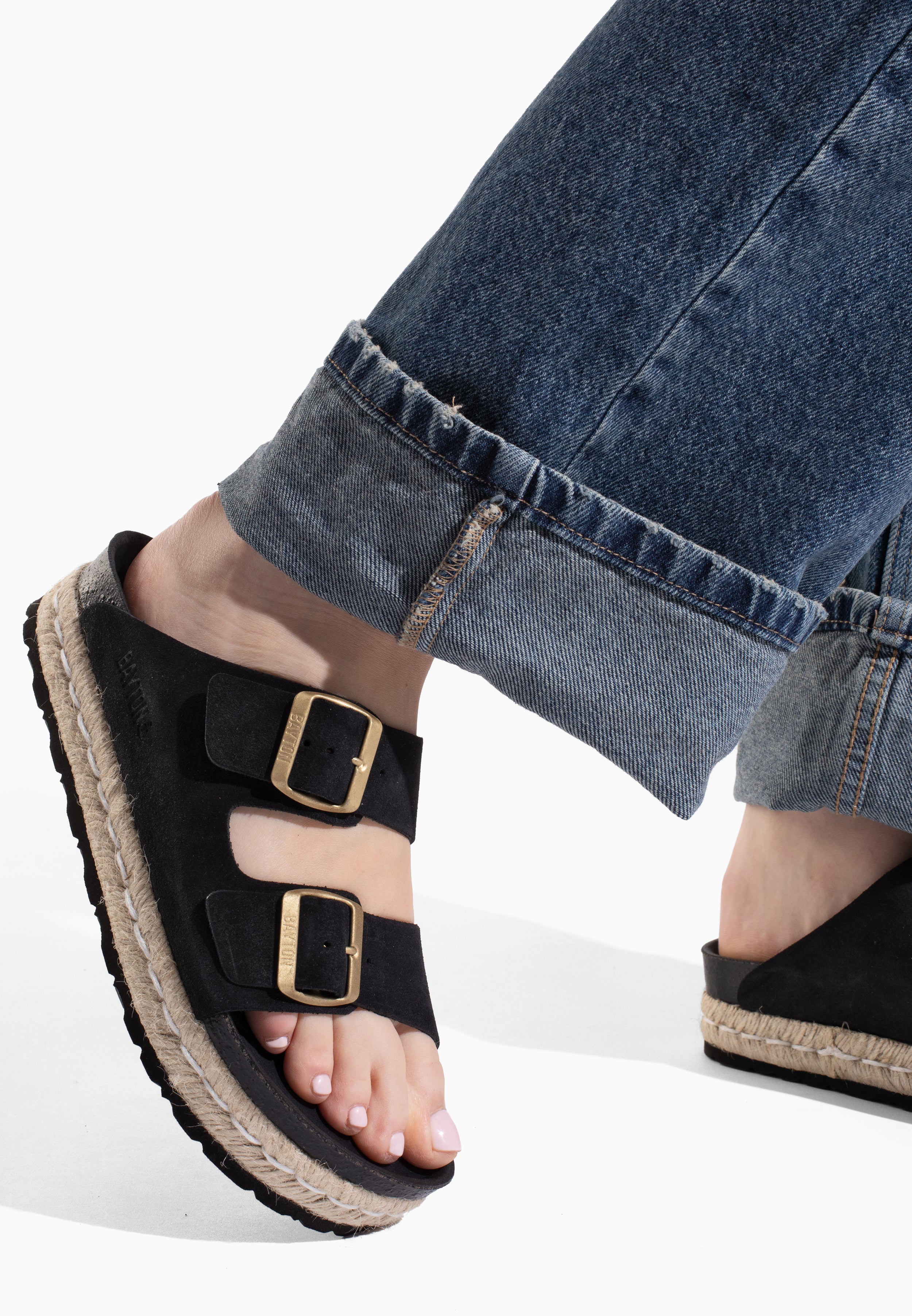 Sandales Alcee Noir en Cuir Suédé