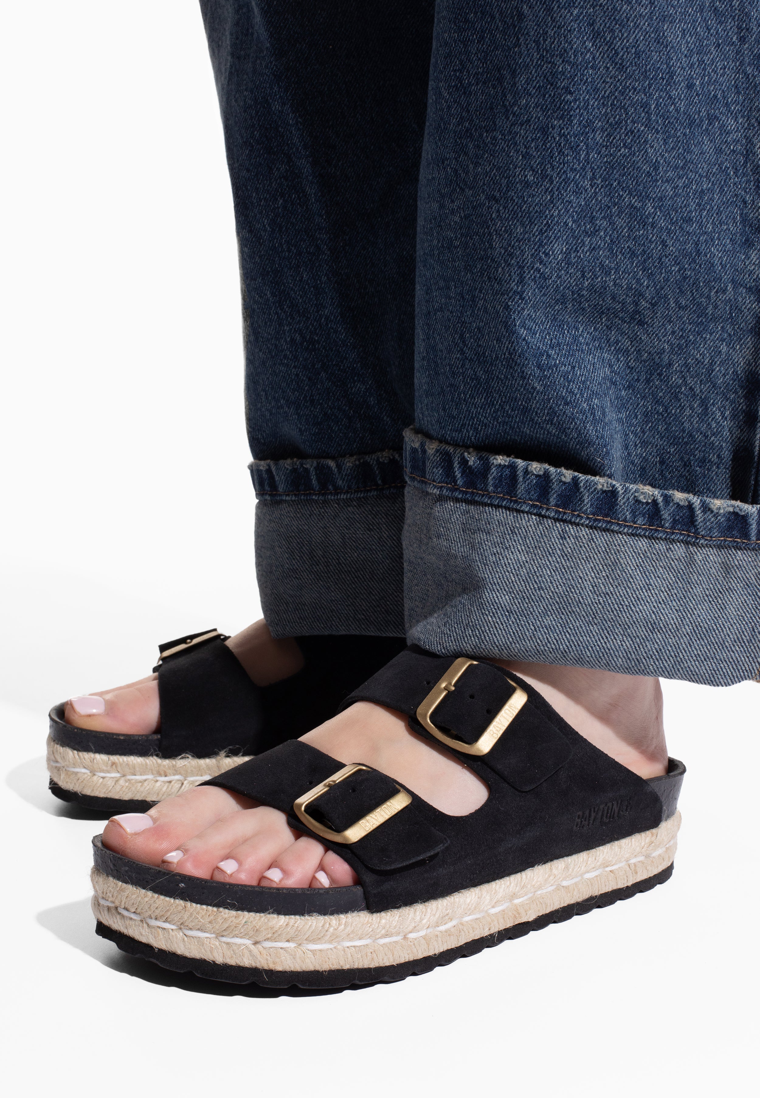 Sandales Alcee Noir en Cuir Suédé