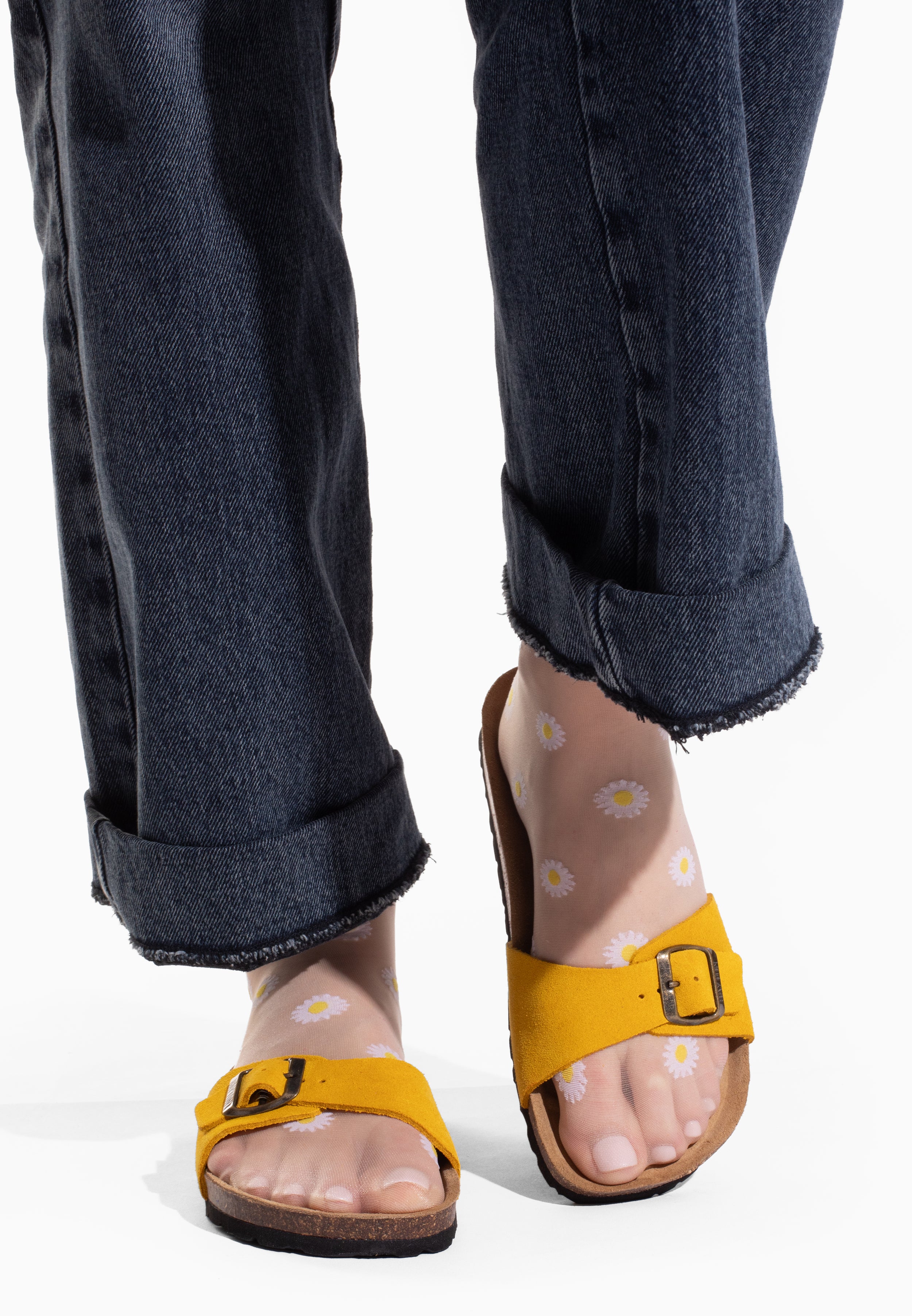 Sandales Zephyr Jaune en Cuir Suédé