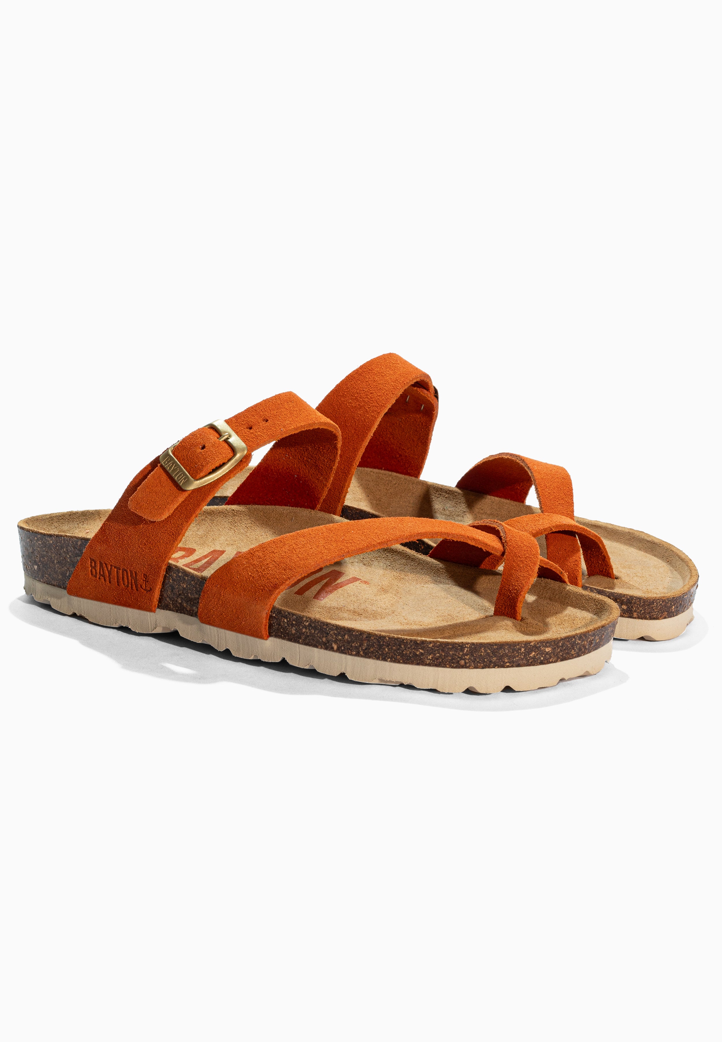 Sandales Diane Orange en Cuir Suédé