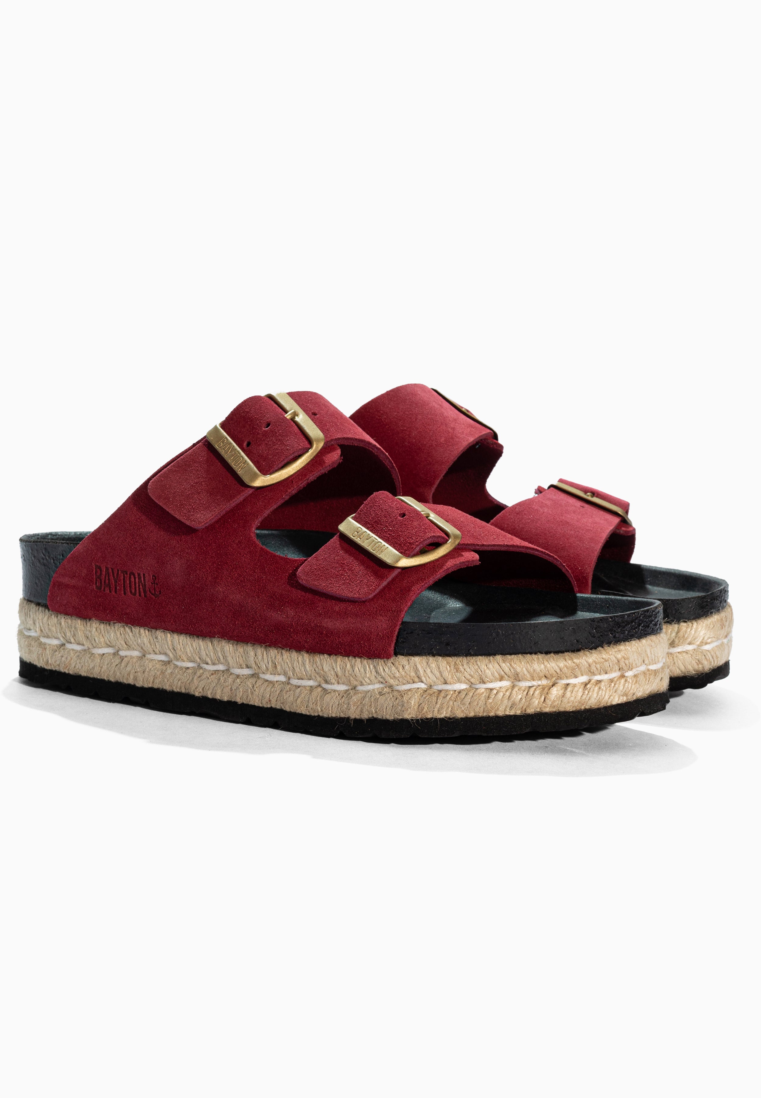Sandales Alcee Bordeaux en Cuir Suédé