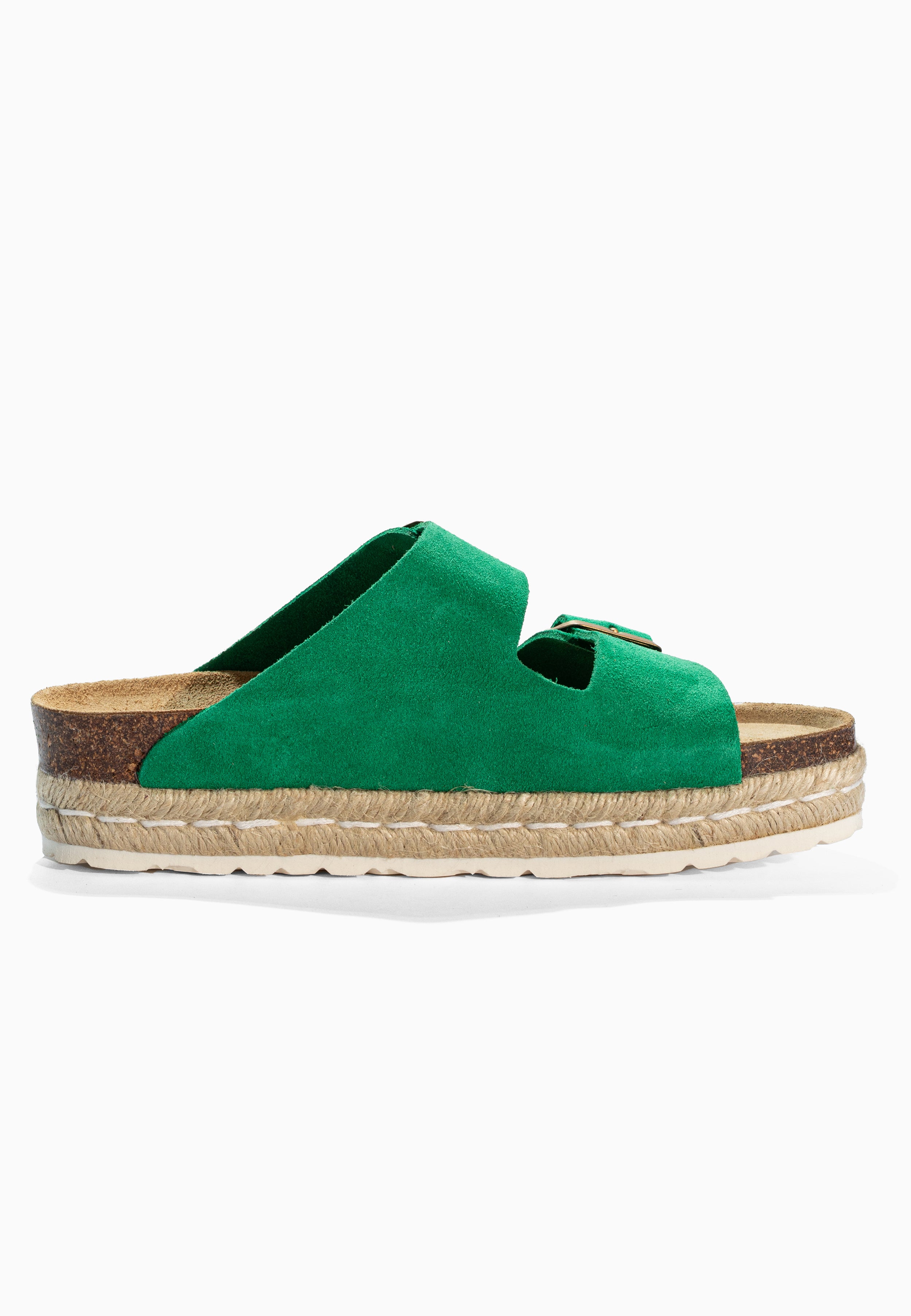 Sandales Alcee Vert en Cuir Suédé