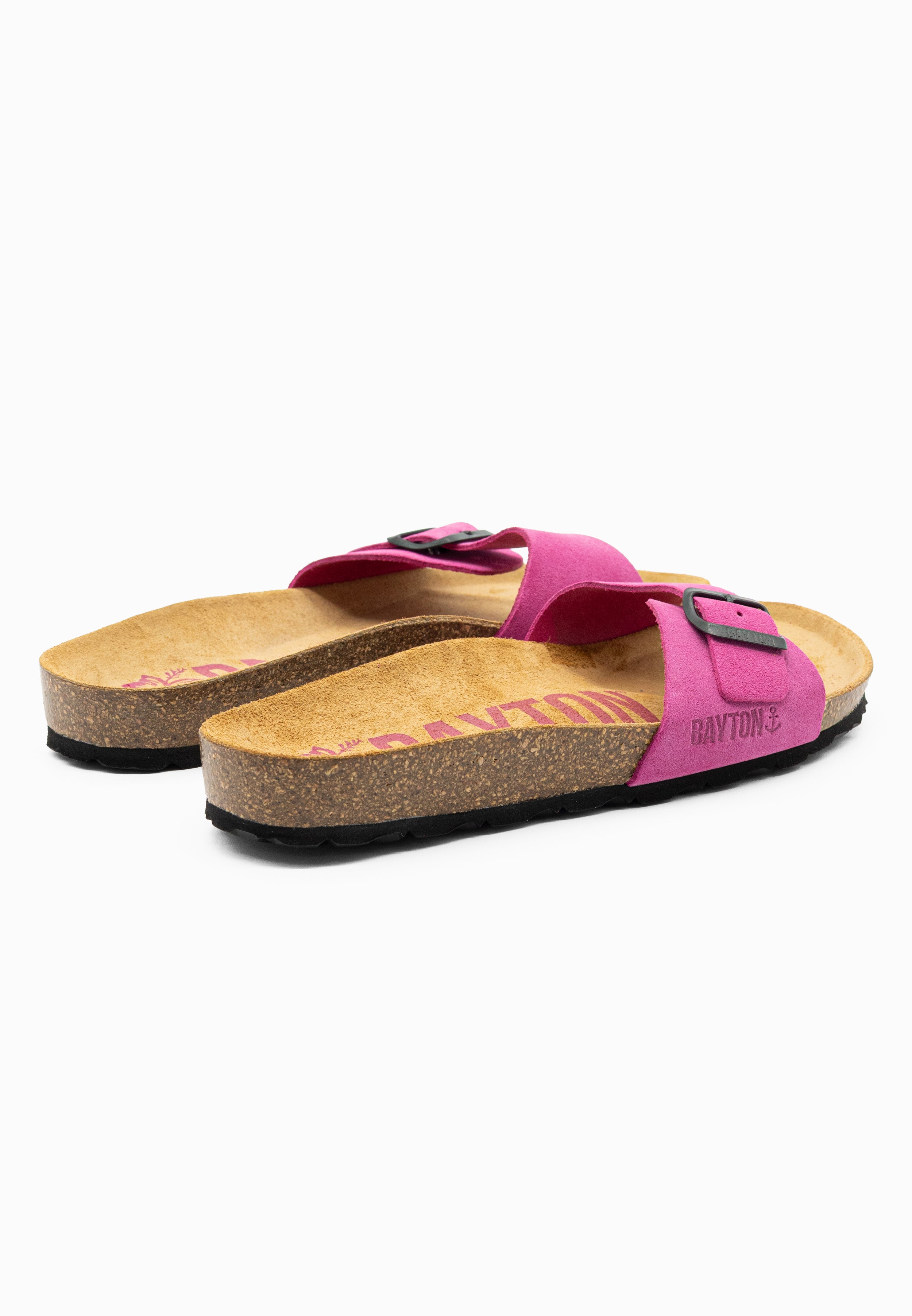 Sandales Zephyr Rose Fluo en Cuir Suédé