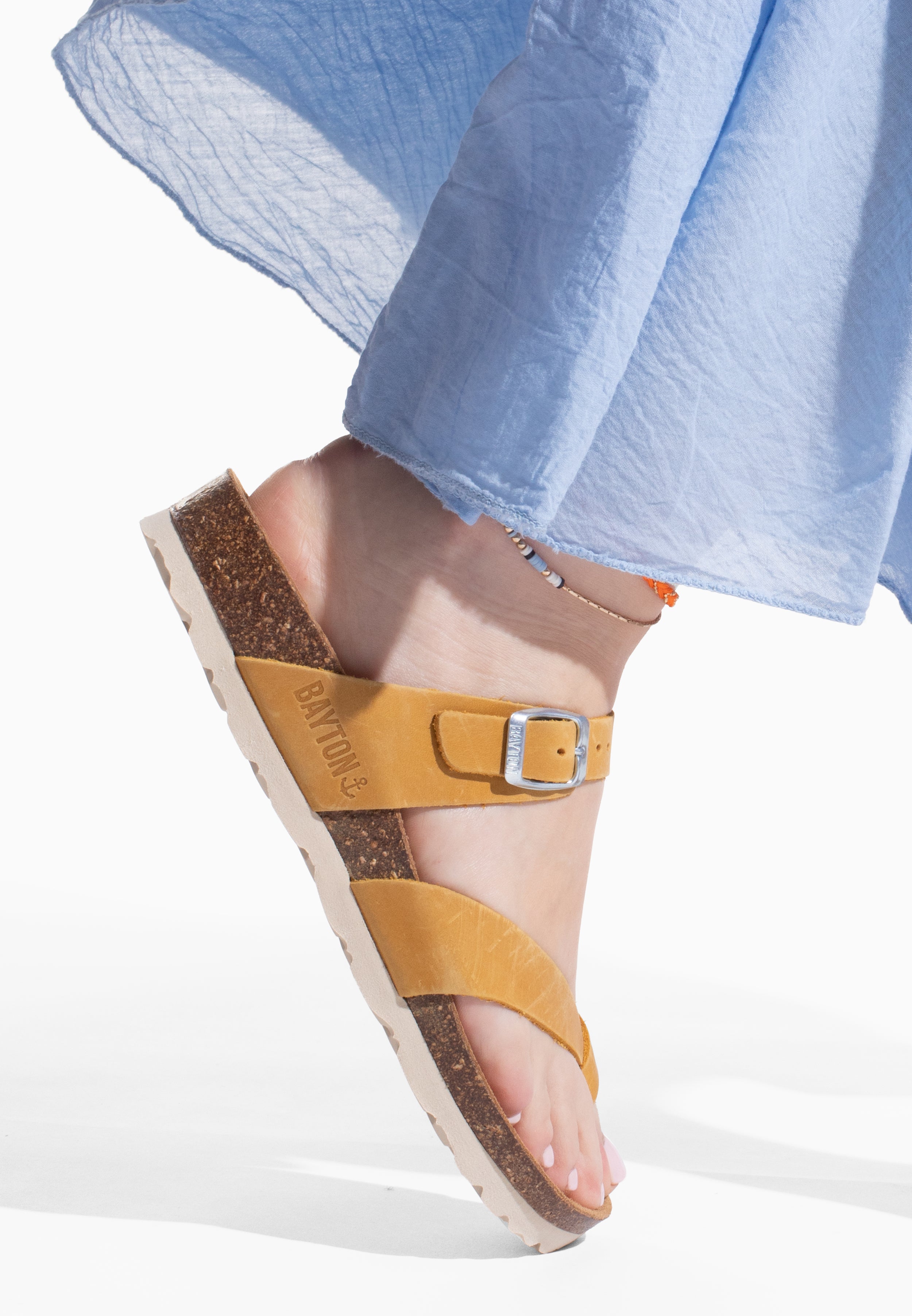 Sandales Diane Jaune en Cuir