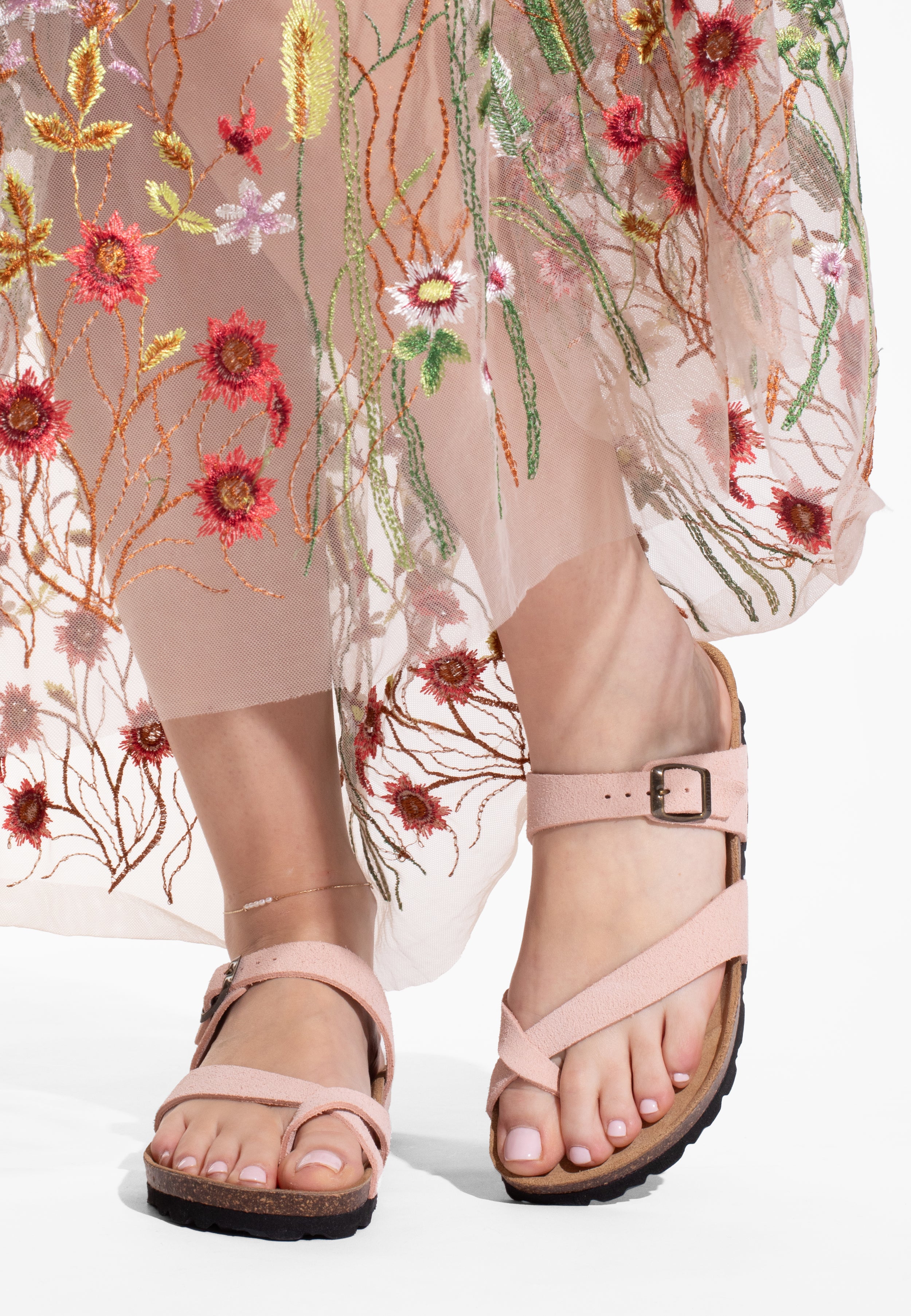 Sandales Diane Pêche en Cuir Suédé