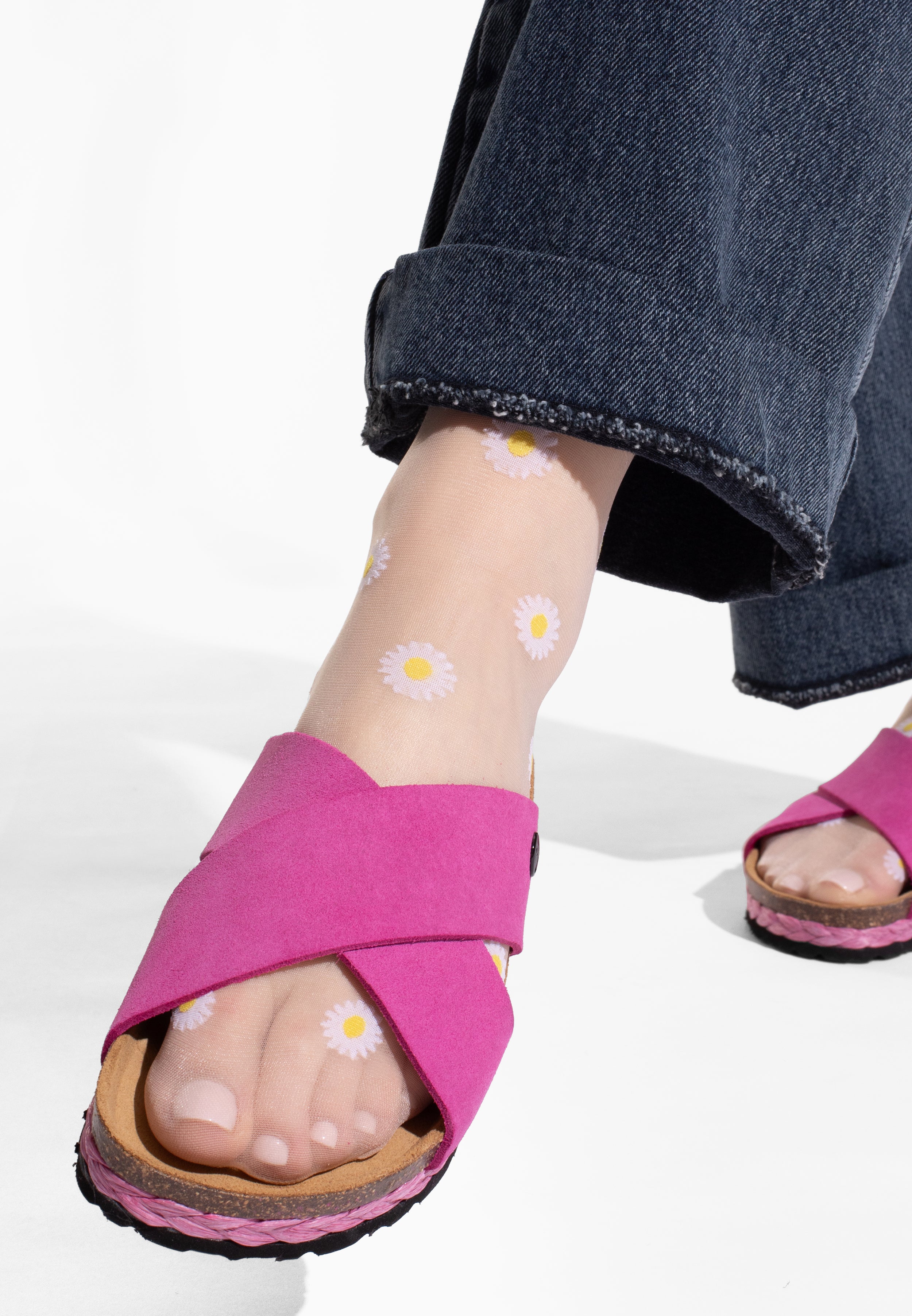 Sandales Burgos Rose en Cuir Suédé