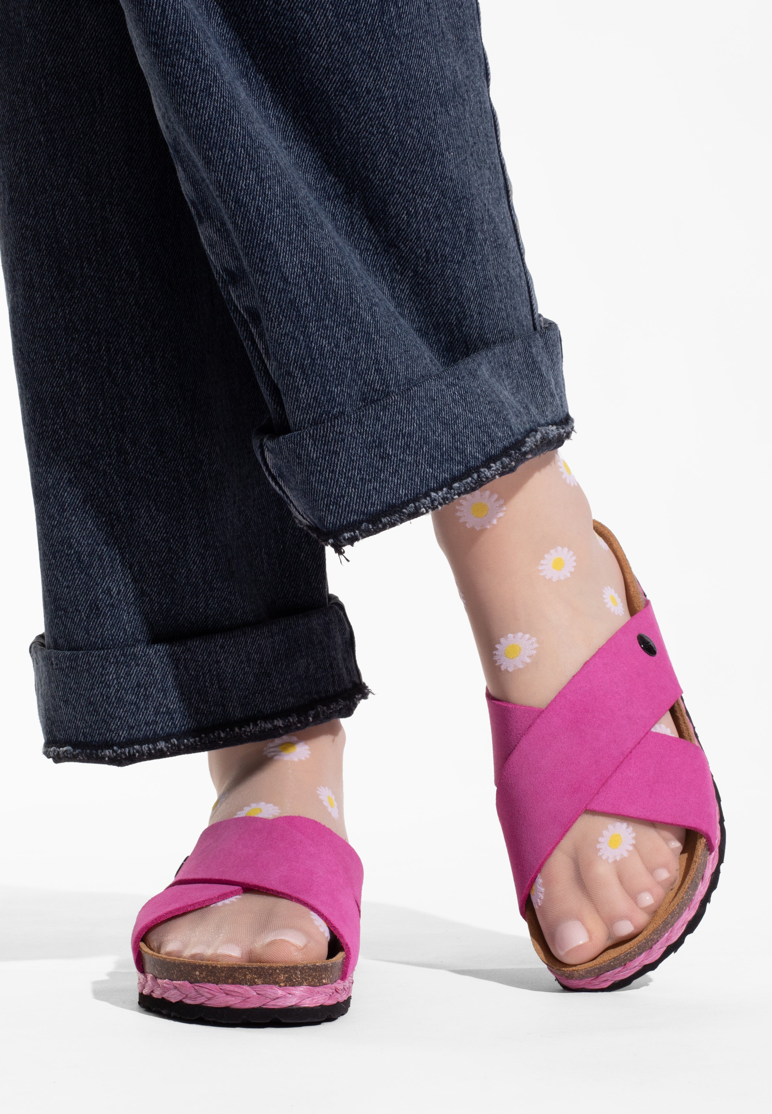 Sandales Burgos Rose en Cuir Suédé