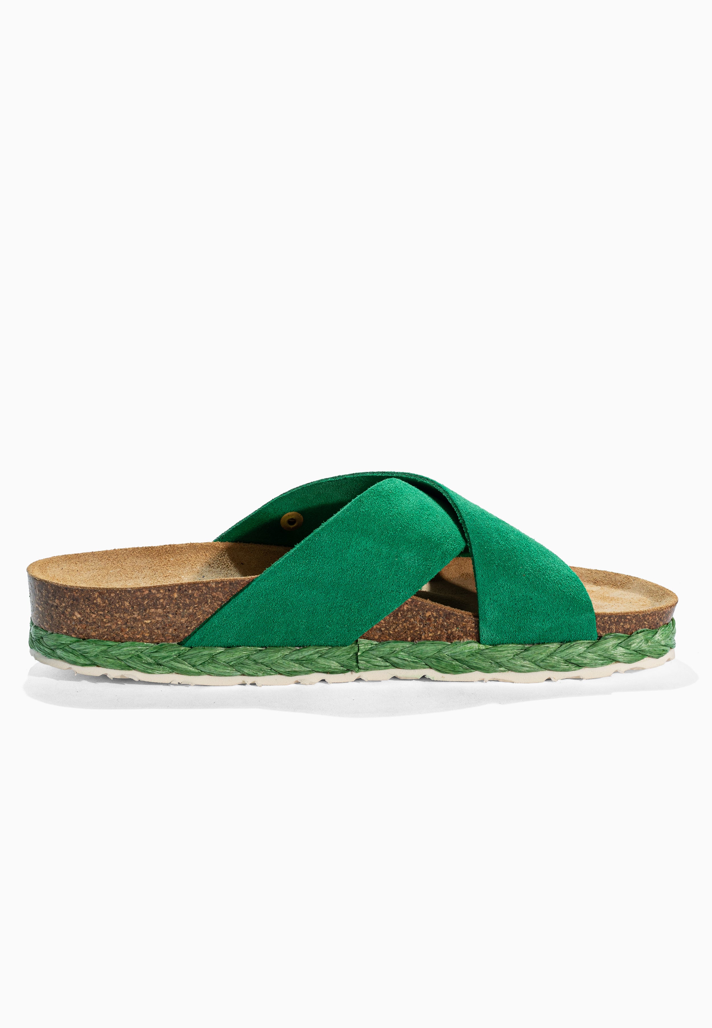 Sandales Burgos Vert en Cuir Suédé