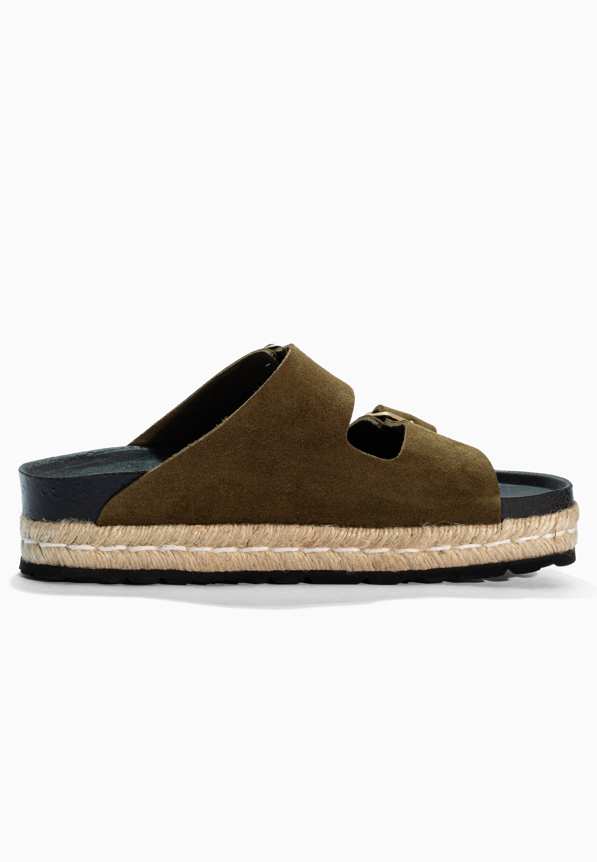 Sandales Alcee Kaki en Cuir Suédé