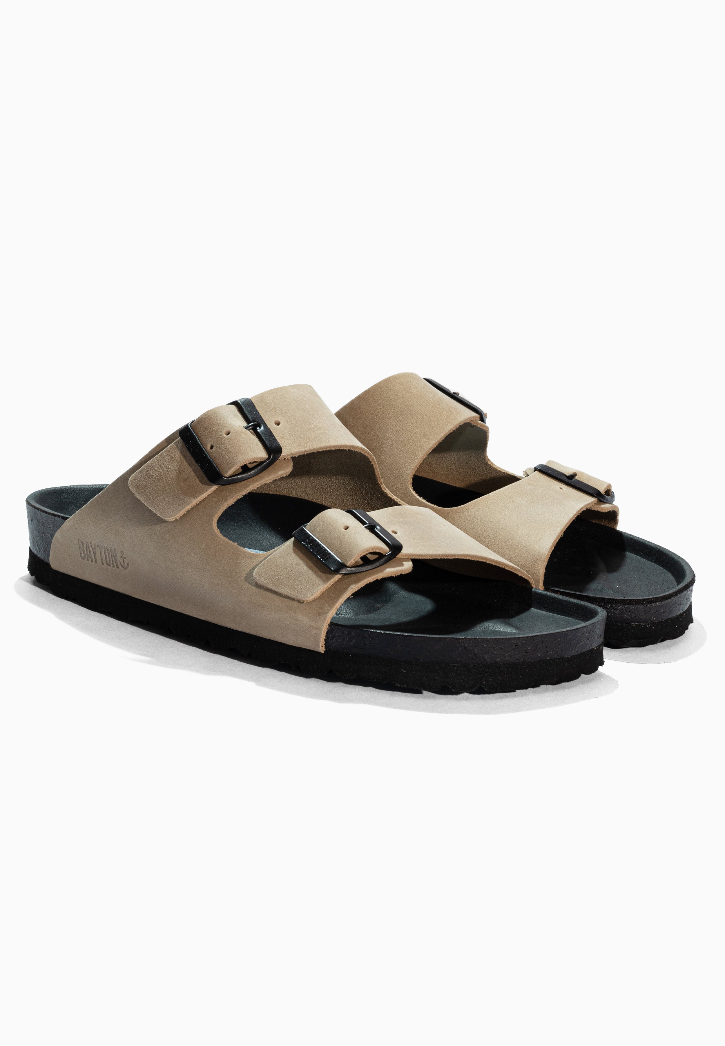 Sandales Atlas Beige en cuir huilée