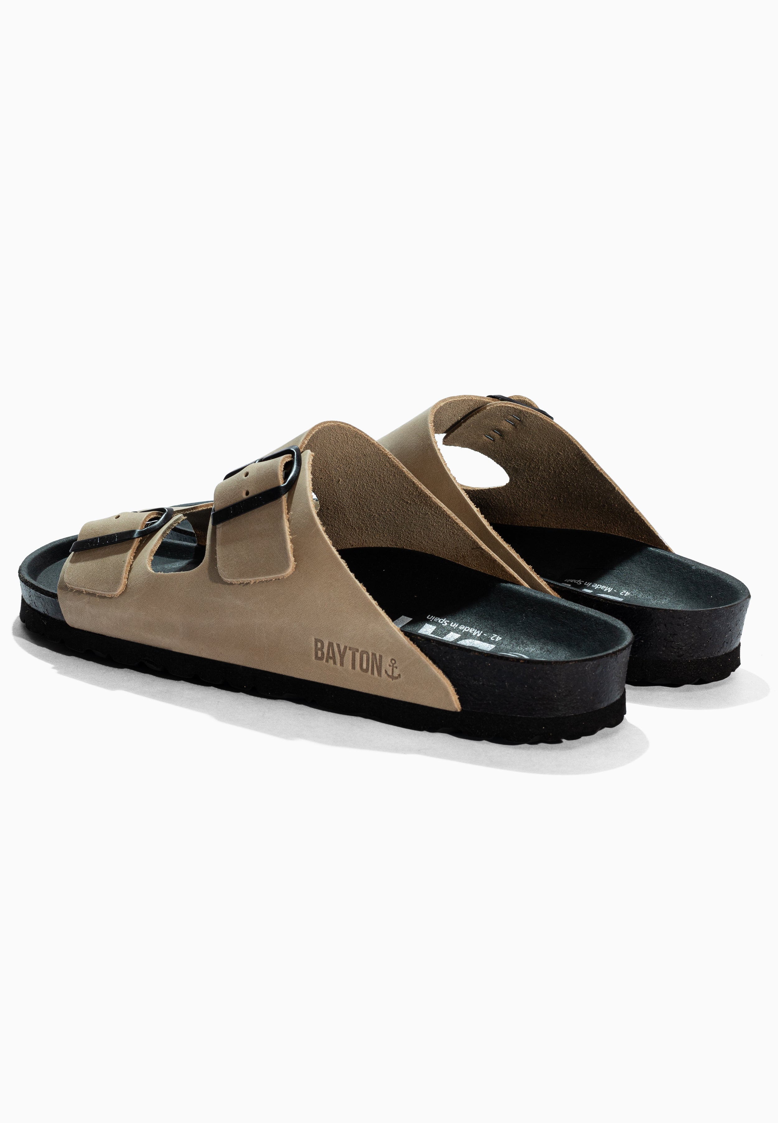 Sandales Atlas Beige en cuir huilée