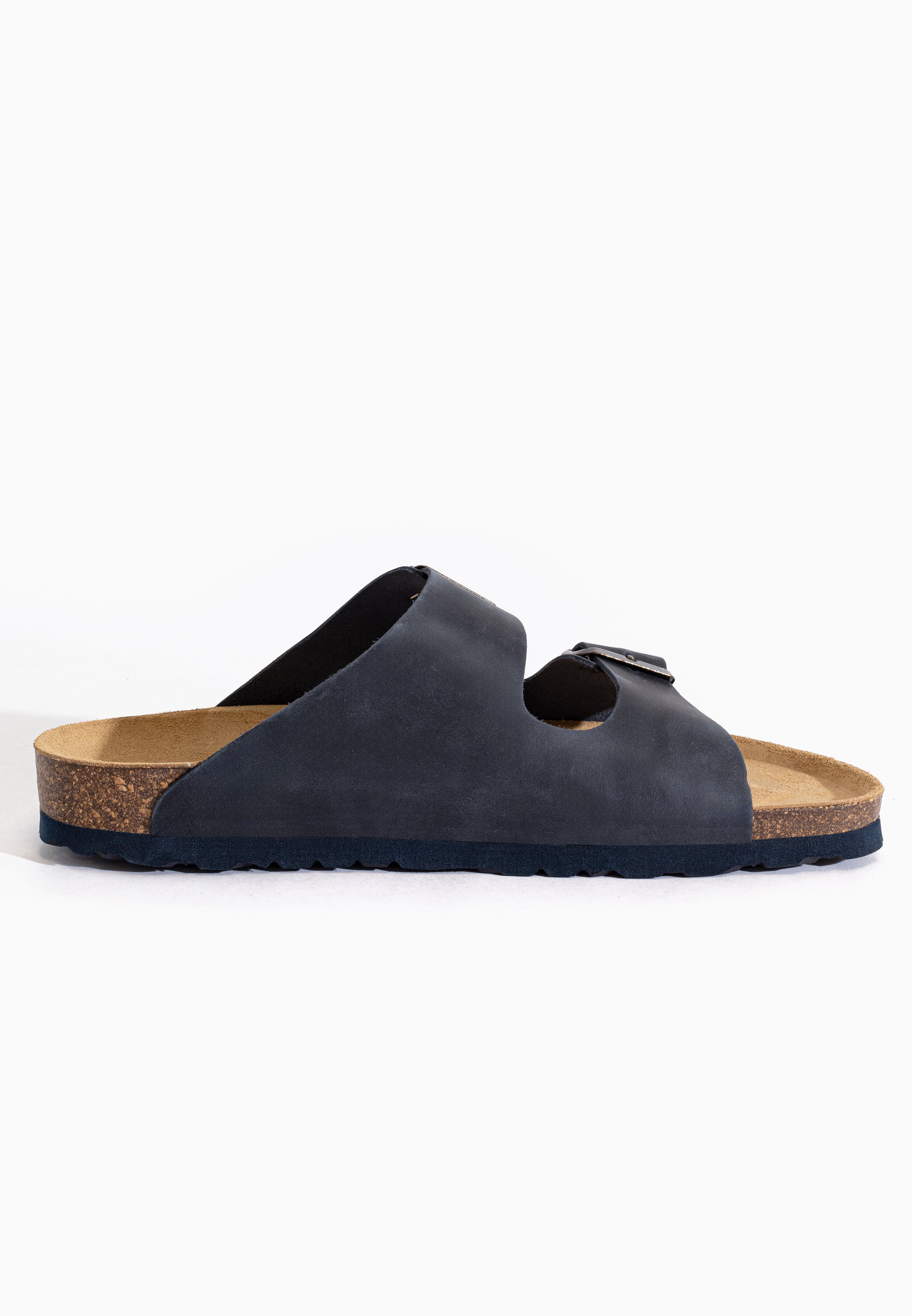 Sandales Atlas Bleu marine en cuir huilée