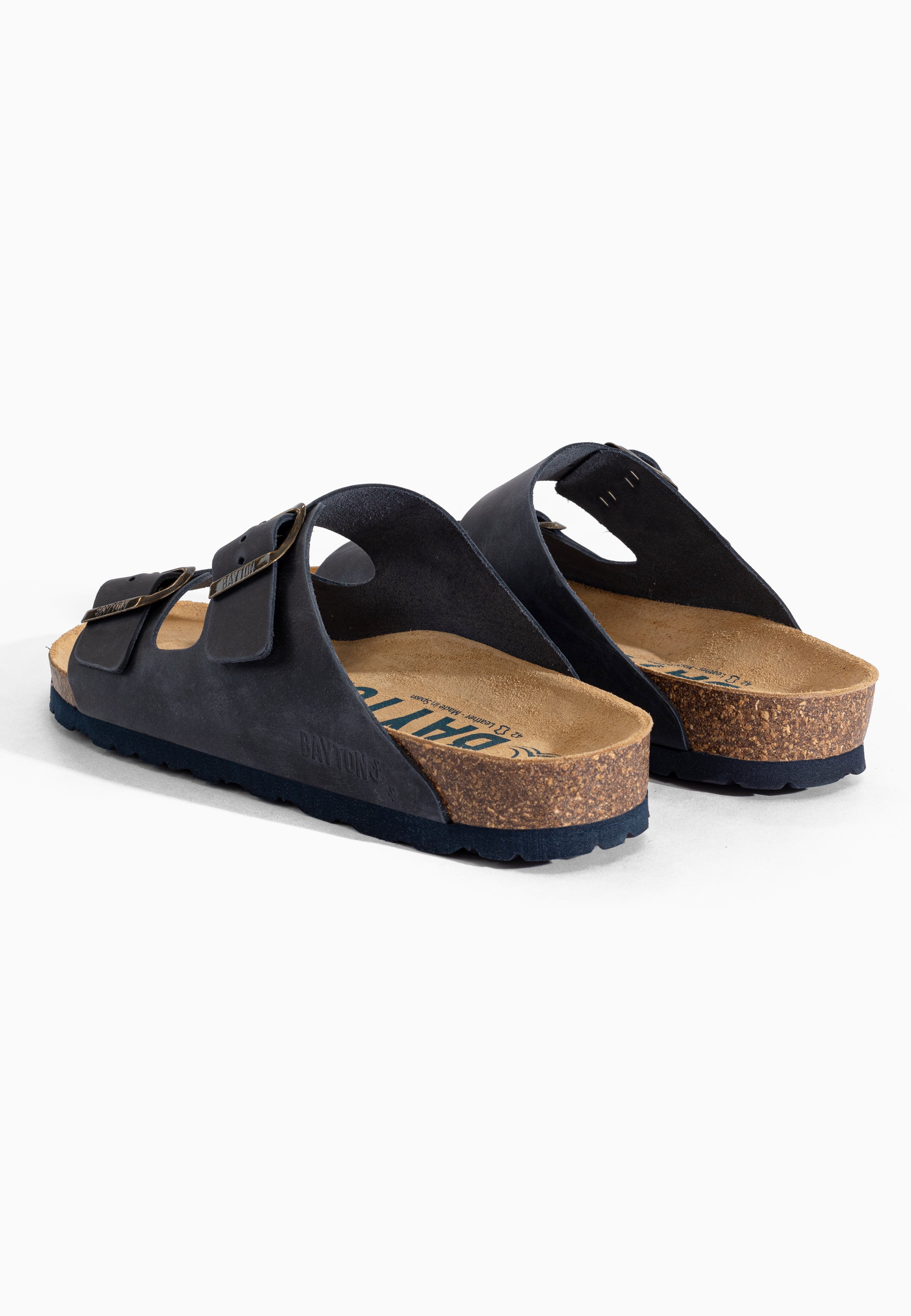 Sandales Atlas Bleu marine en cuir huilée