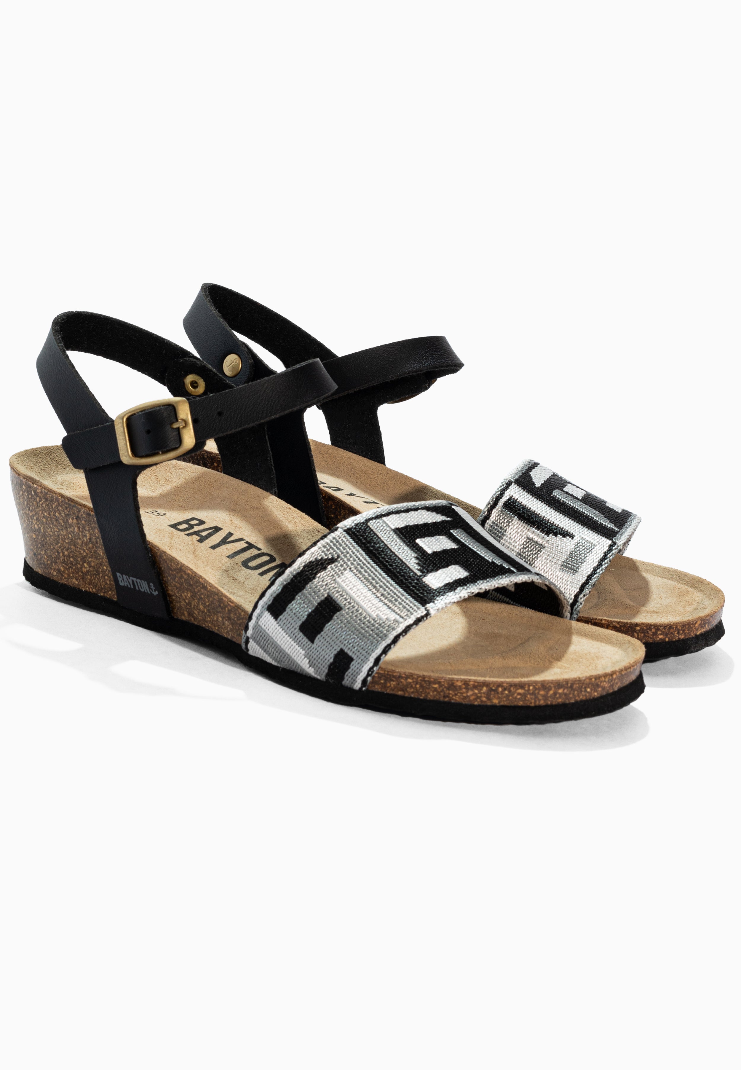 Sandales Legane Gris et Noir et Argent