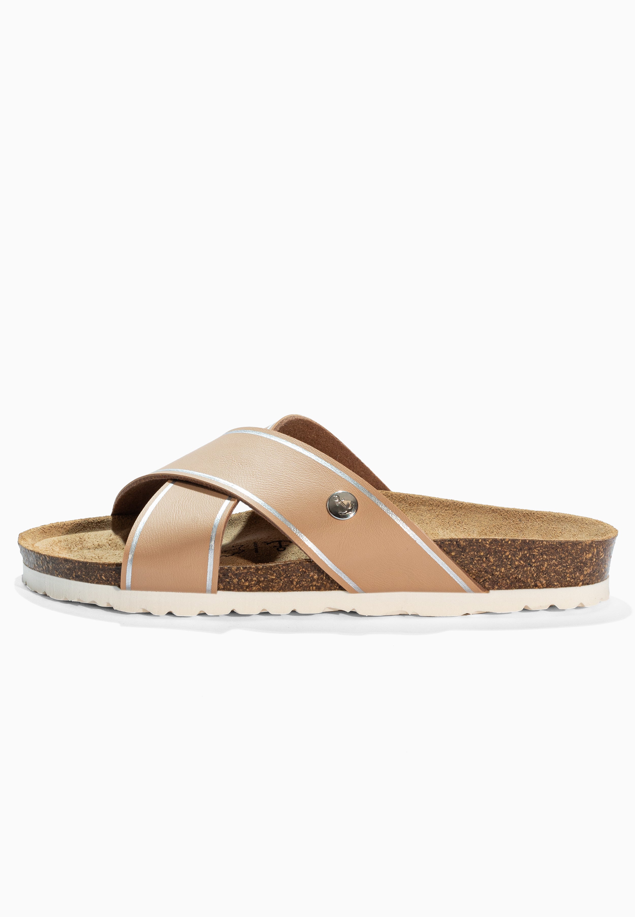 Elche Beige and Silver Sandals