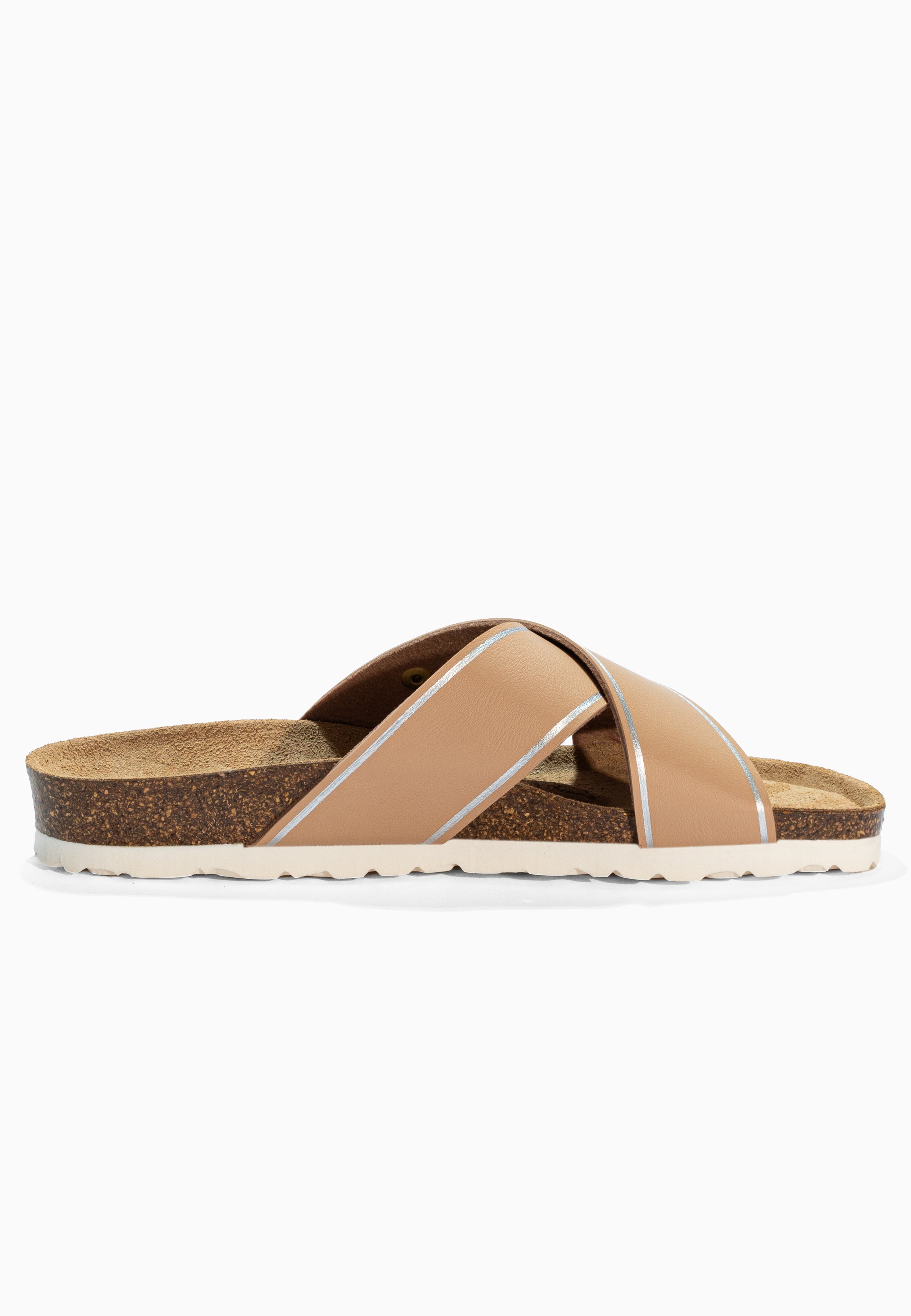Elche Beige and Silver Sandals