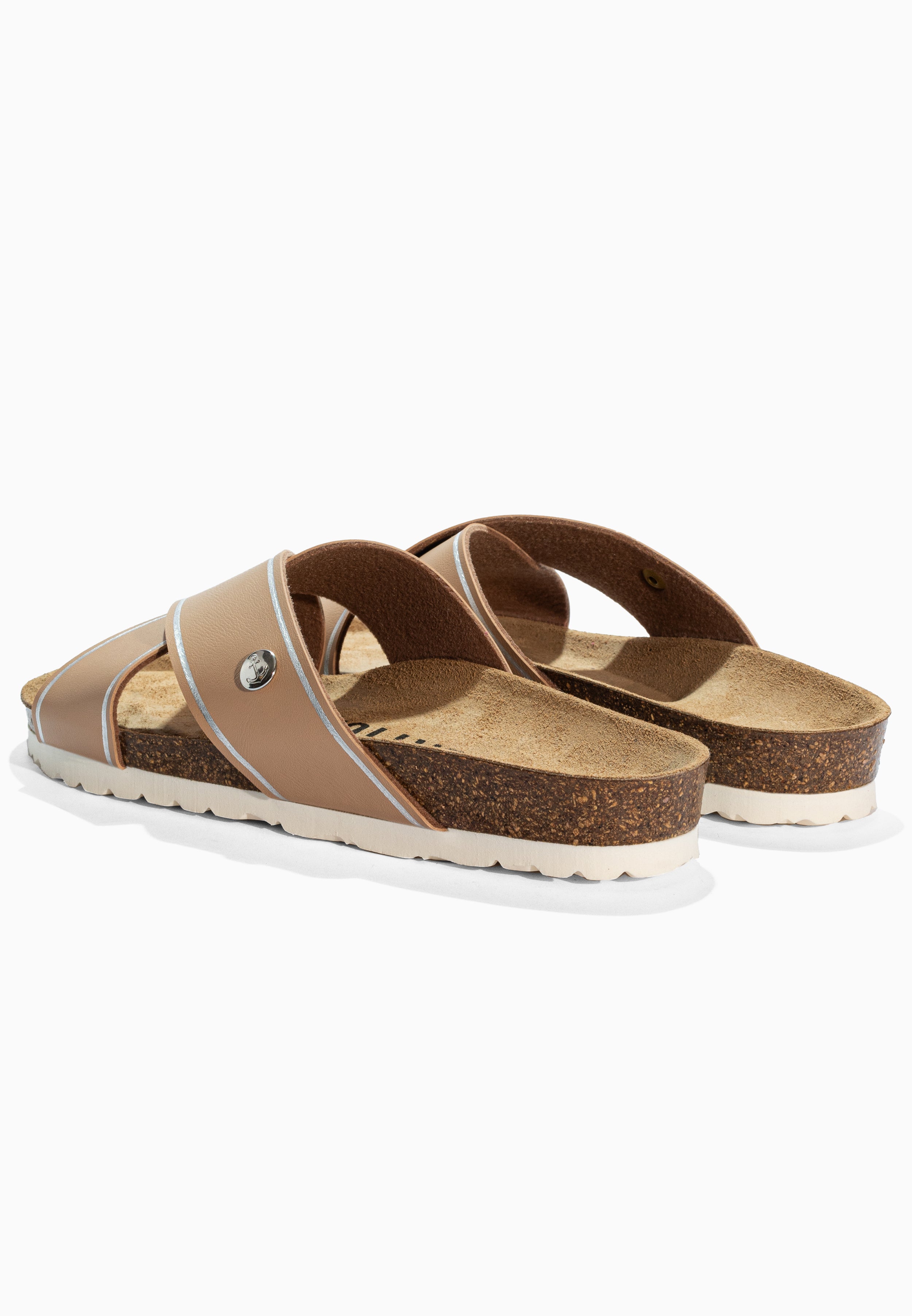Elche Beige and Silver Sandals