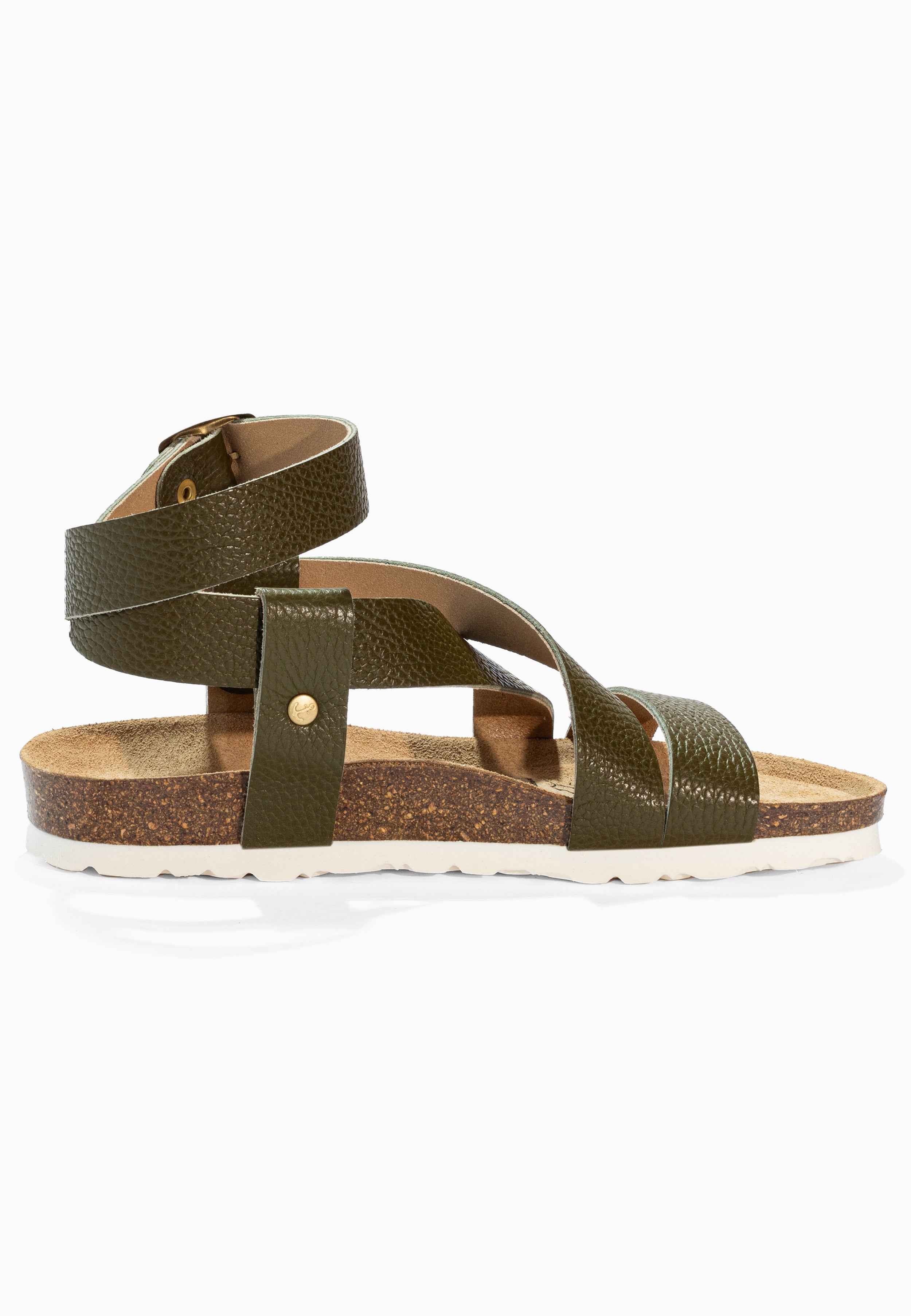 Sandales Mykonos Kaki en Cuir