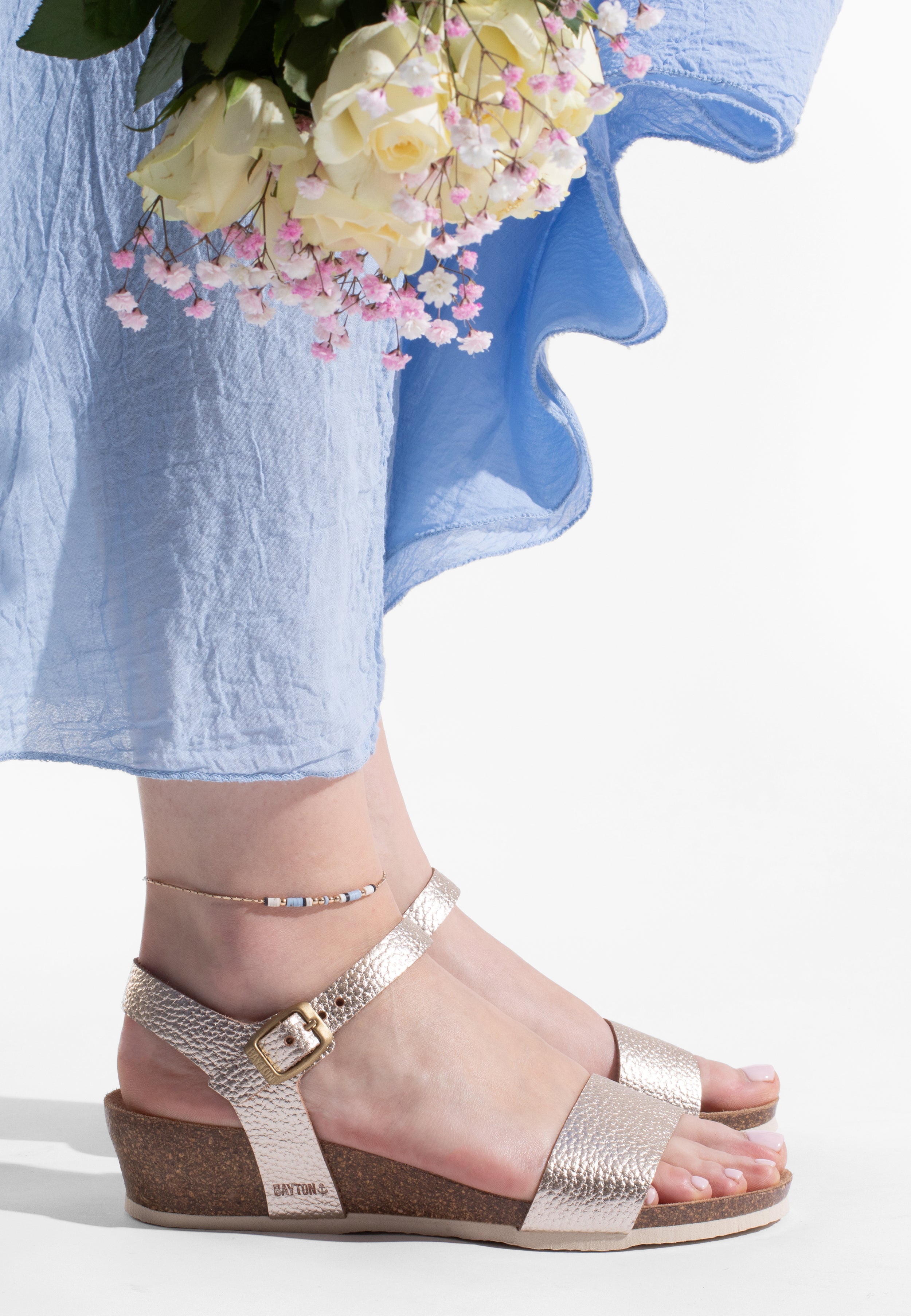 Sandales Wodonga Doré en Cuir