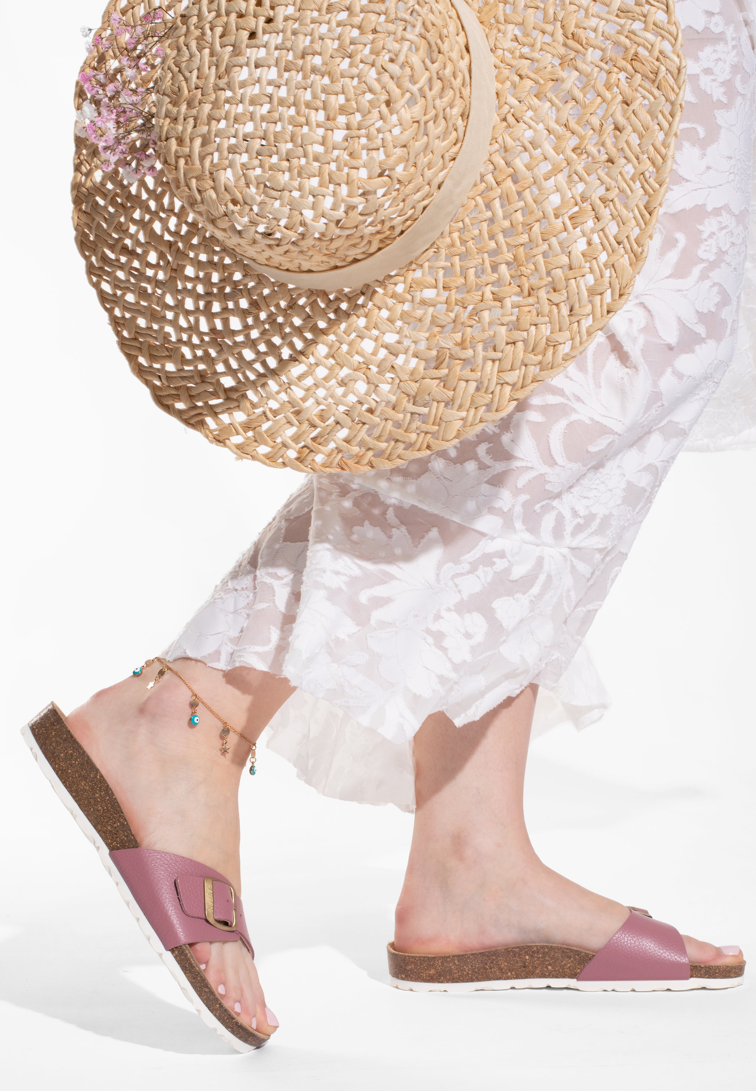 Sandales Zephyr Rose en Cuir