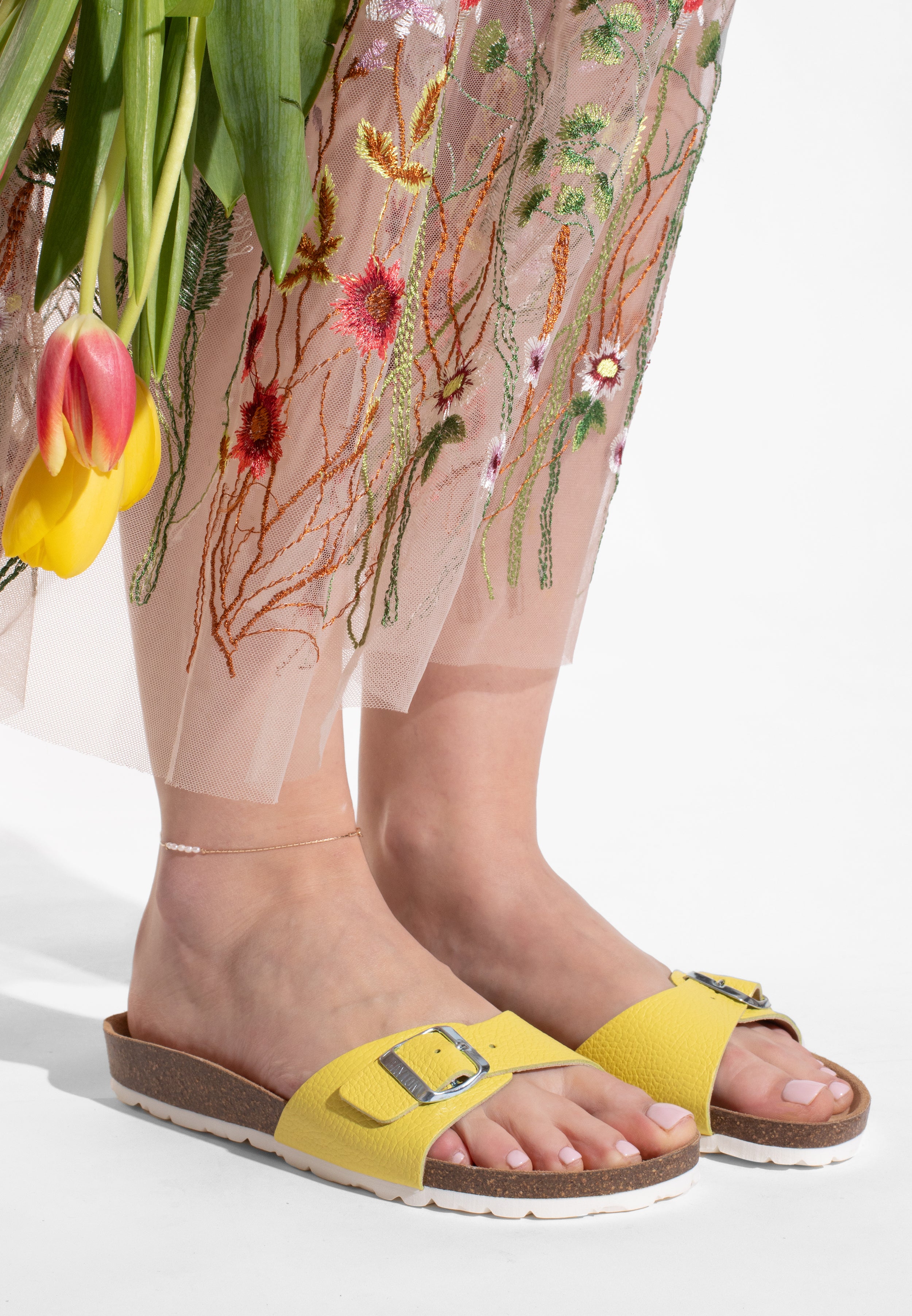 Sandales Zephyr Jaune en Cuir
