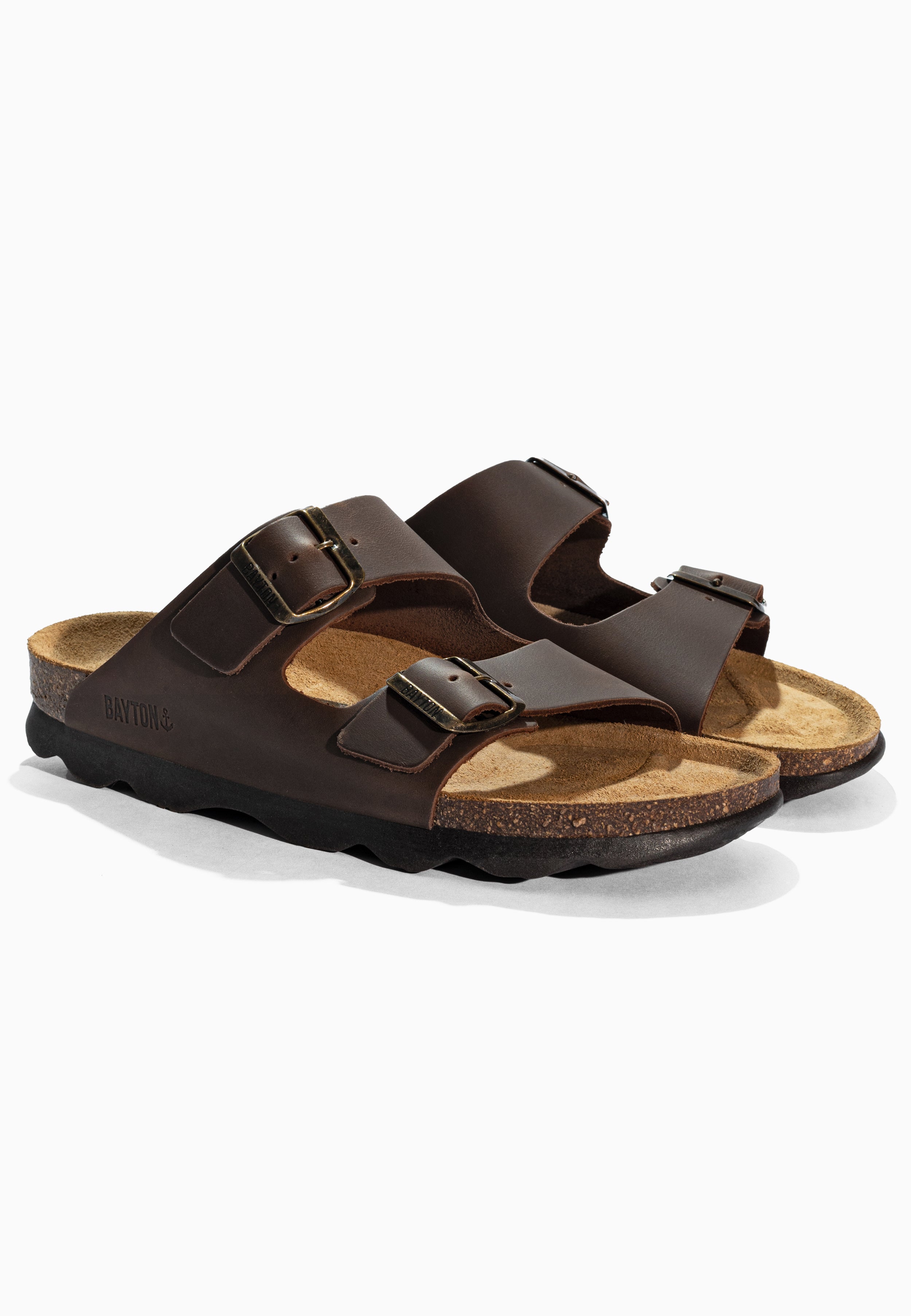 Sandales Atlas Marron en cuir huilée