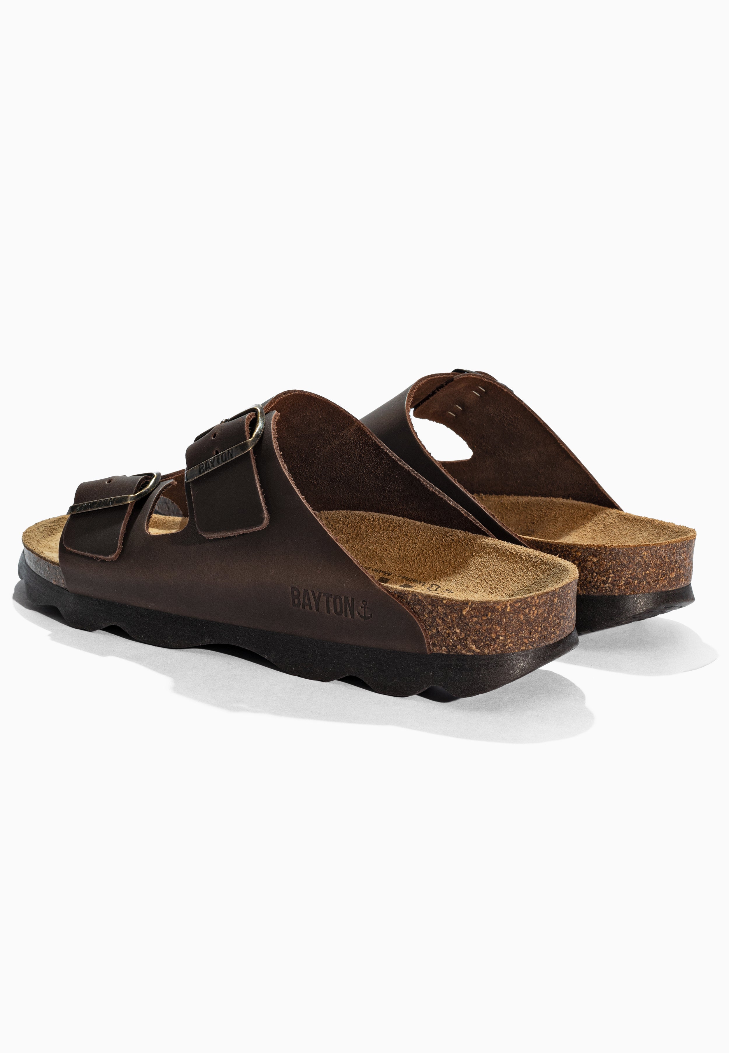 Sandales Atlas Marron en cuir huilée