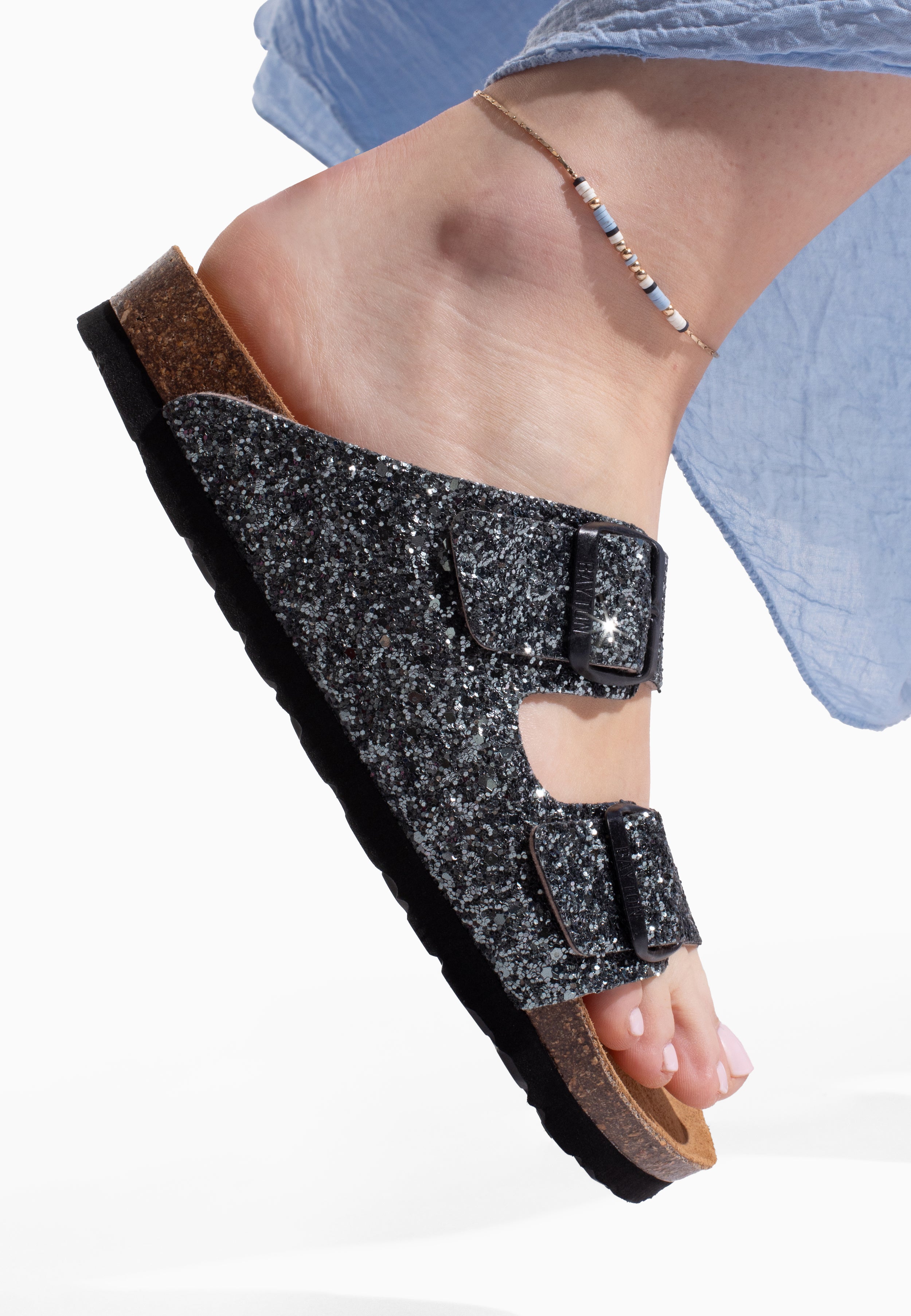 Sandales Tracy Anthracite pailleté