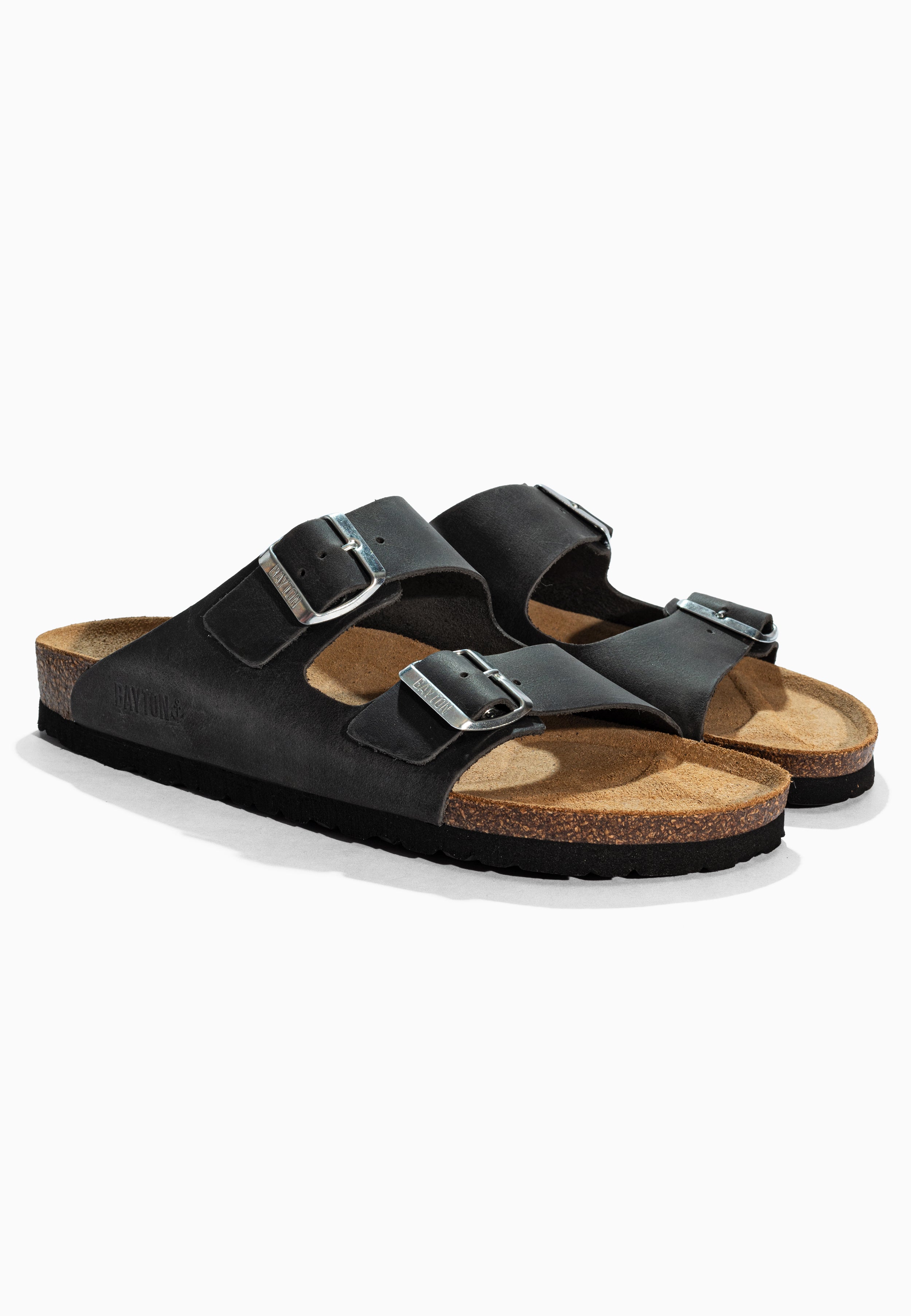 Sandales Atlas Anthracite en cuir huilée