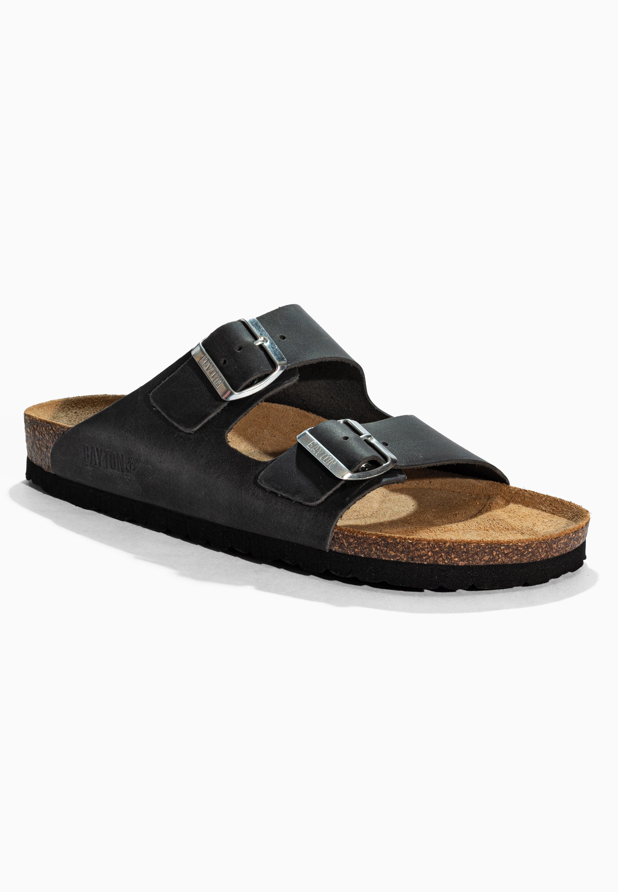 Sandales Atlas Anthracite en cuir huilée