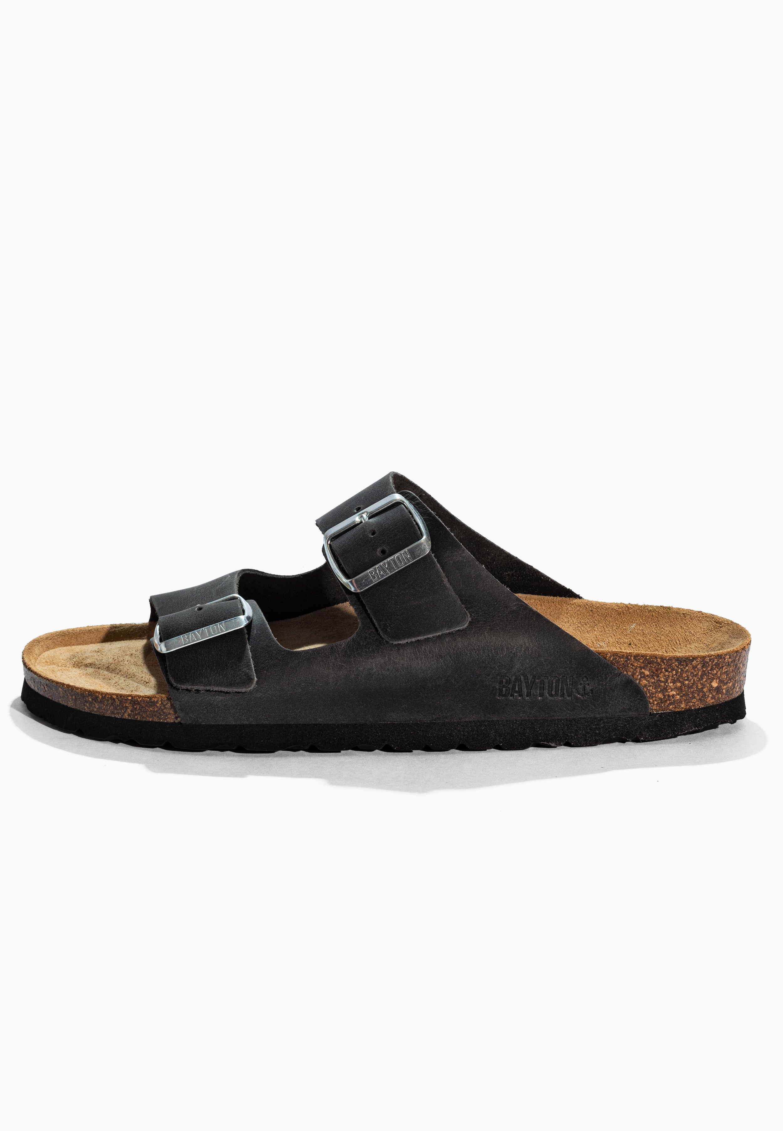 Sandales Atlas Anthracite en cuir huilée