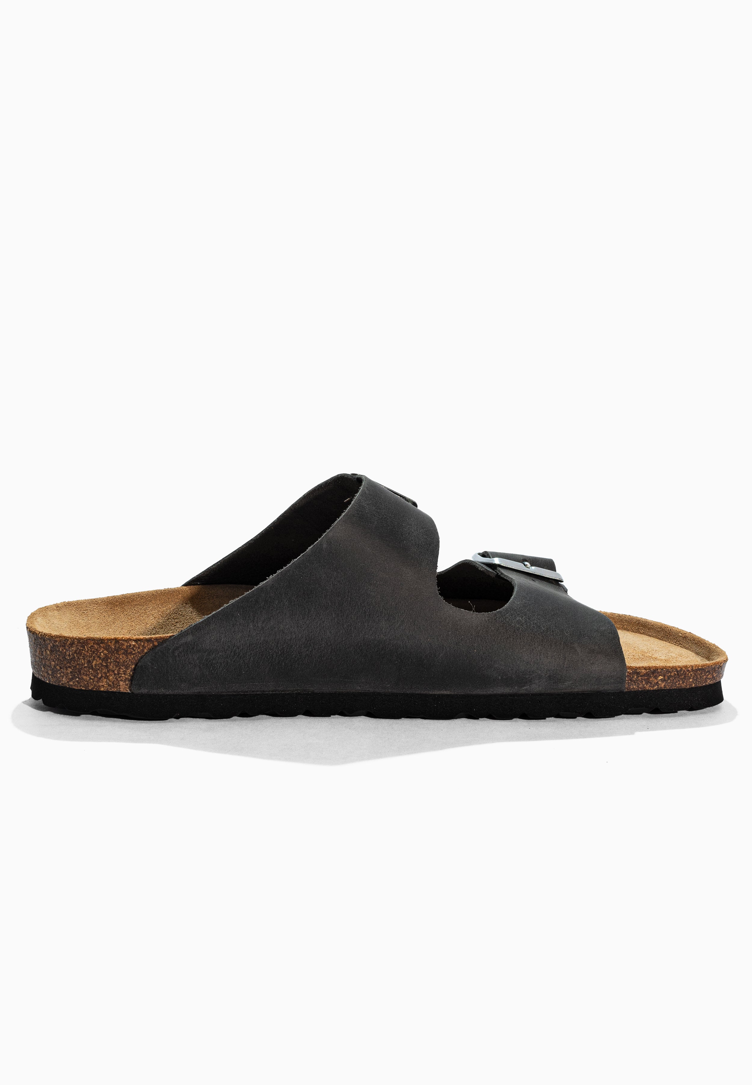 Sandales Atlas Anthracite en cuir huilée