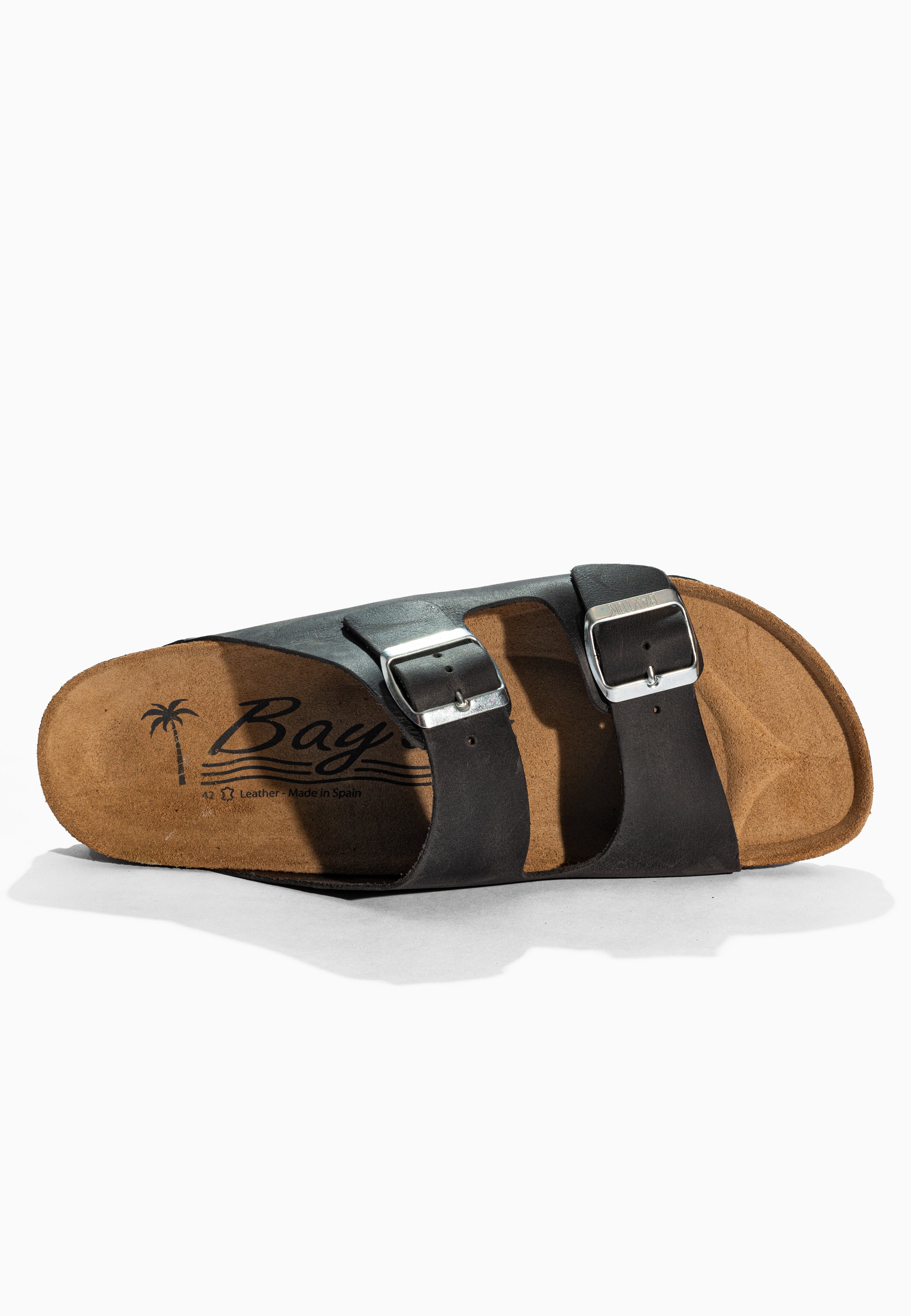 Sandales Atlas Anthracite en cuir huilée