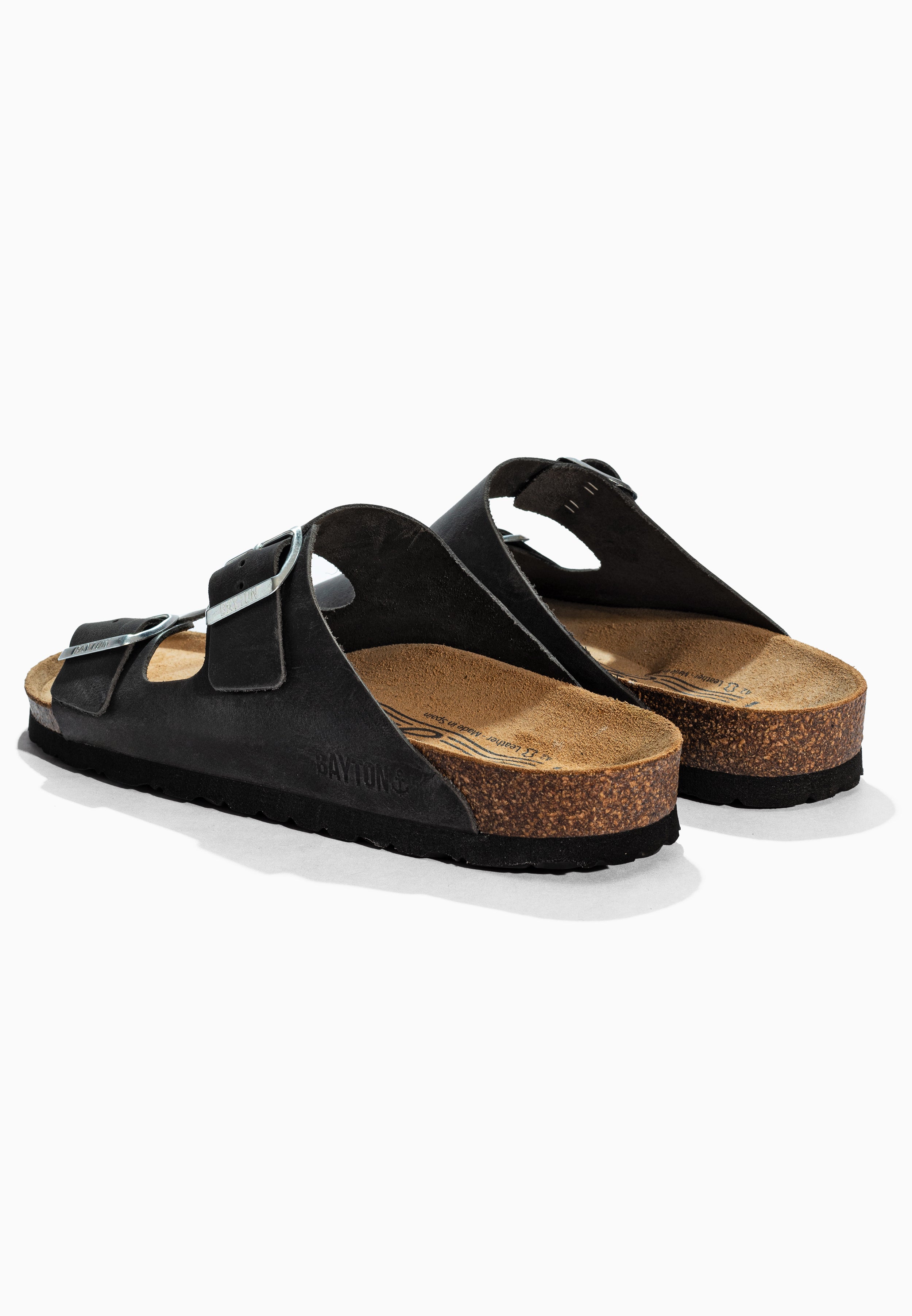 Sandales Atlas Anthracite en cuir huilée