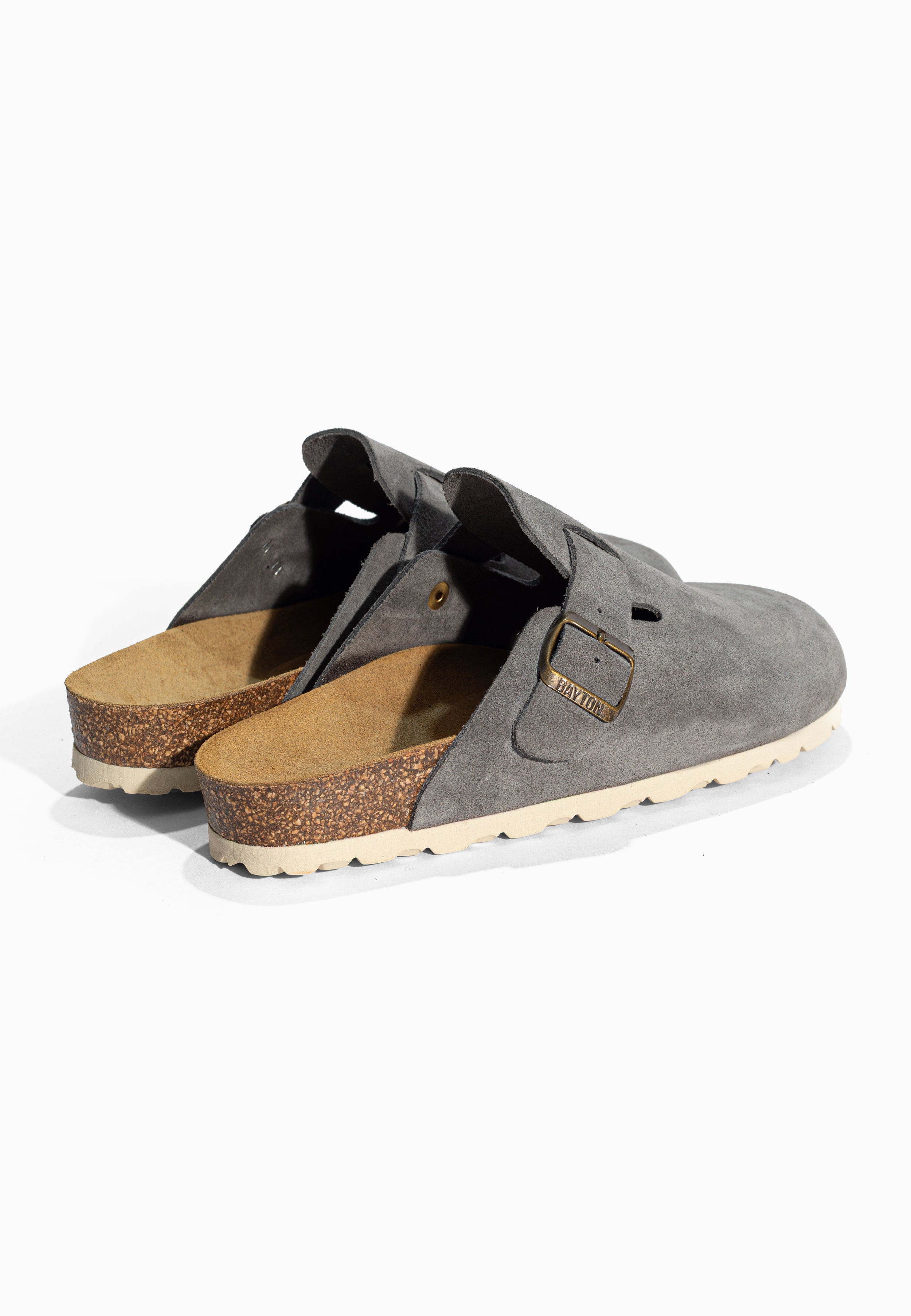 Sabots Milky Gris en Cuir Suédé Bayton pour Homme