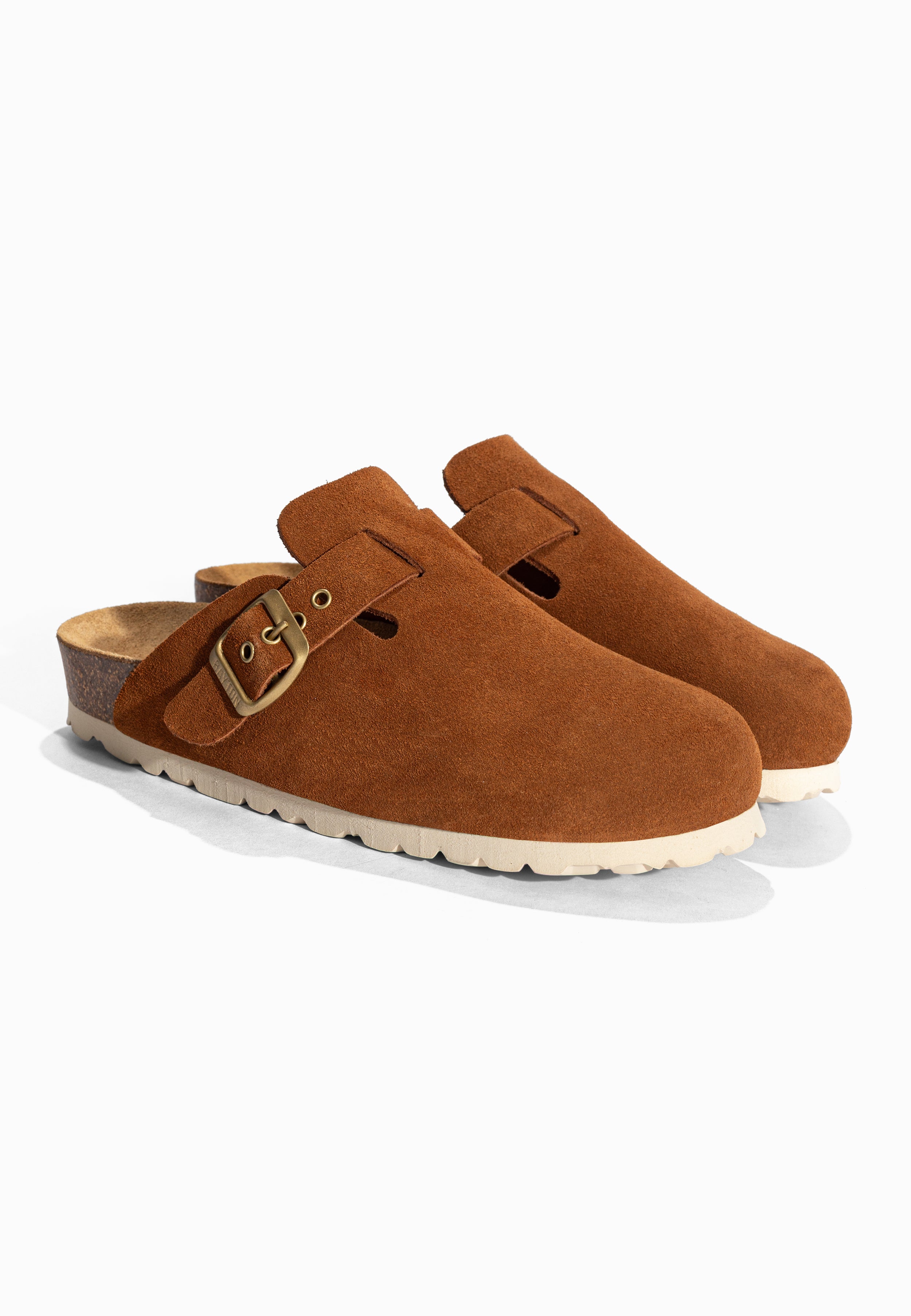 Sabots Milky Camel en Cuir Suédé