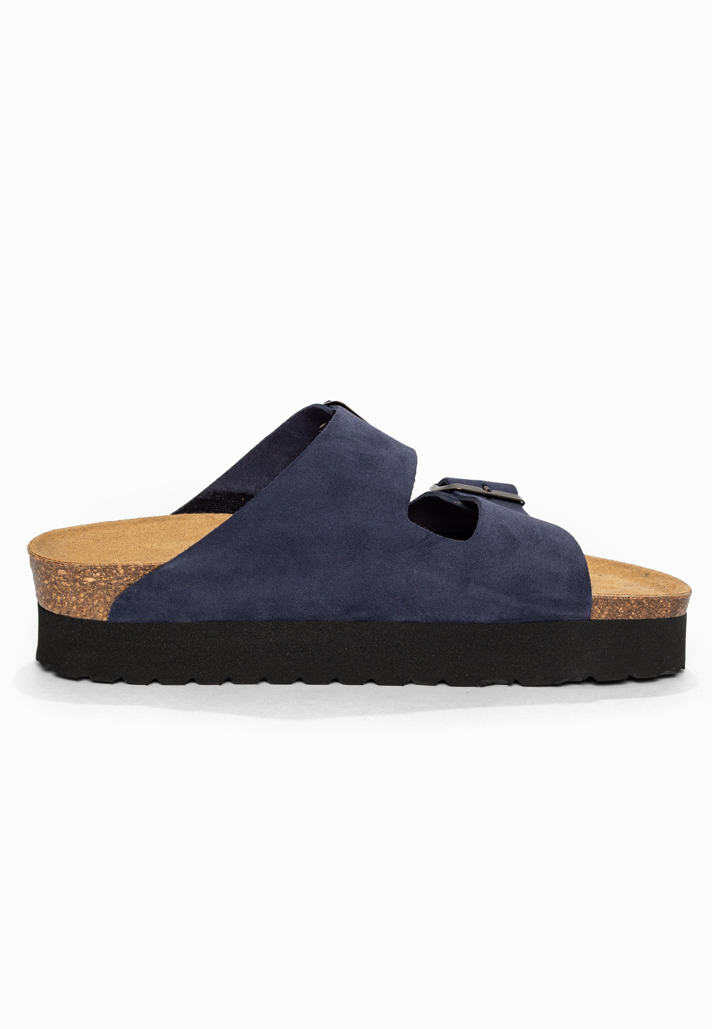 Sandales à Plateforme Japet Bleu marine en Cuir Suédé Bayton pour Femme