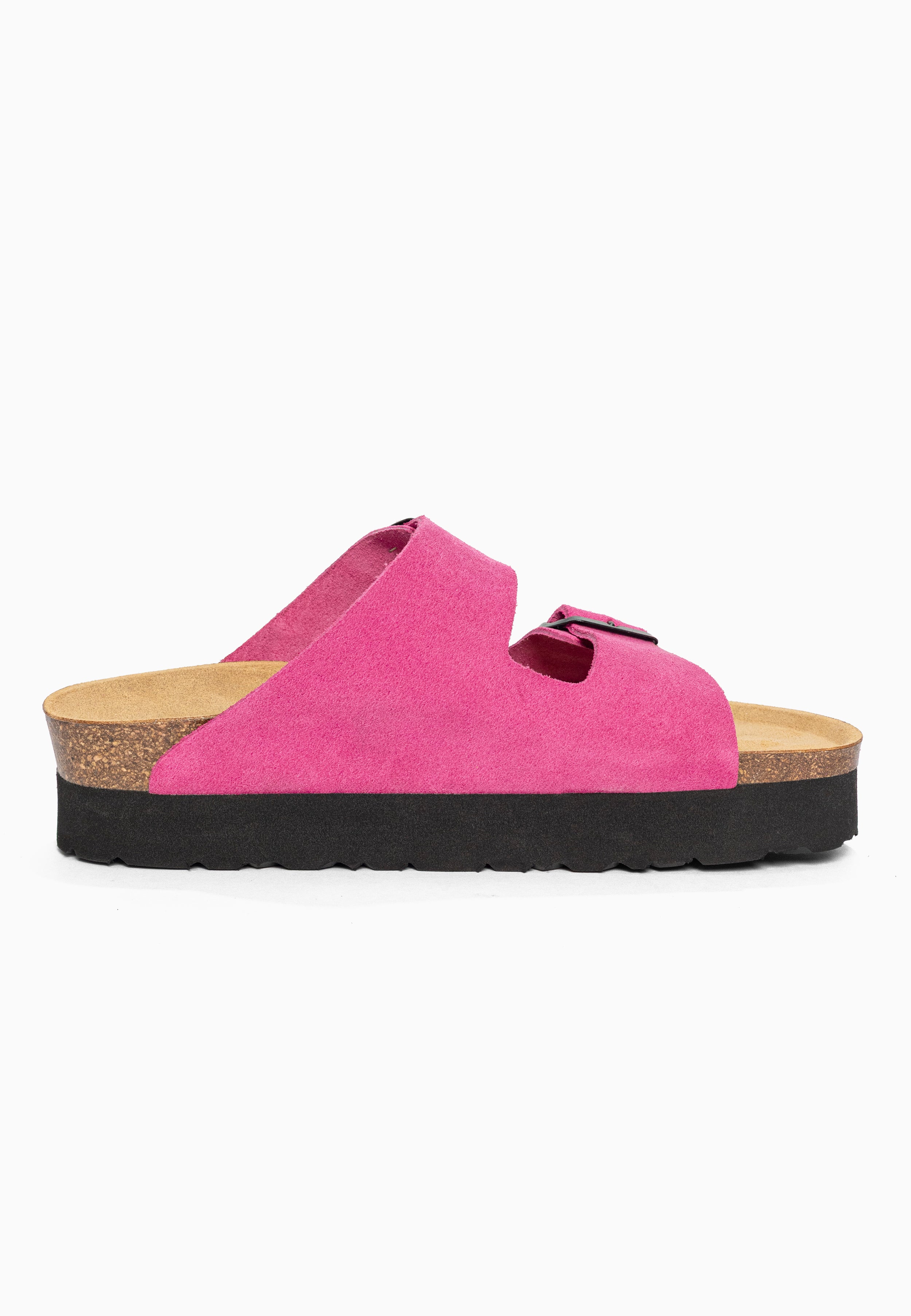 Sandales à Plateforme Japet Fuschia en Cuir Suédé Bayton pour Femme