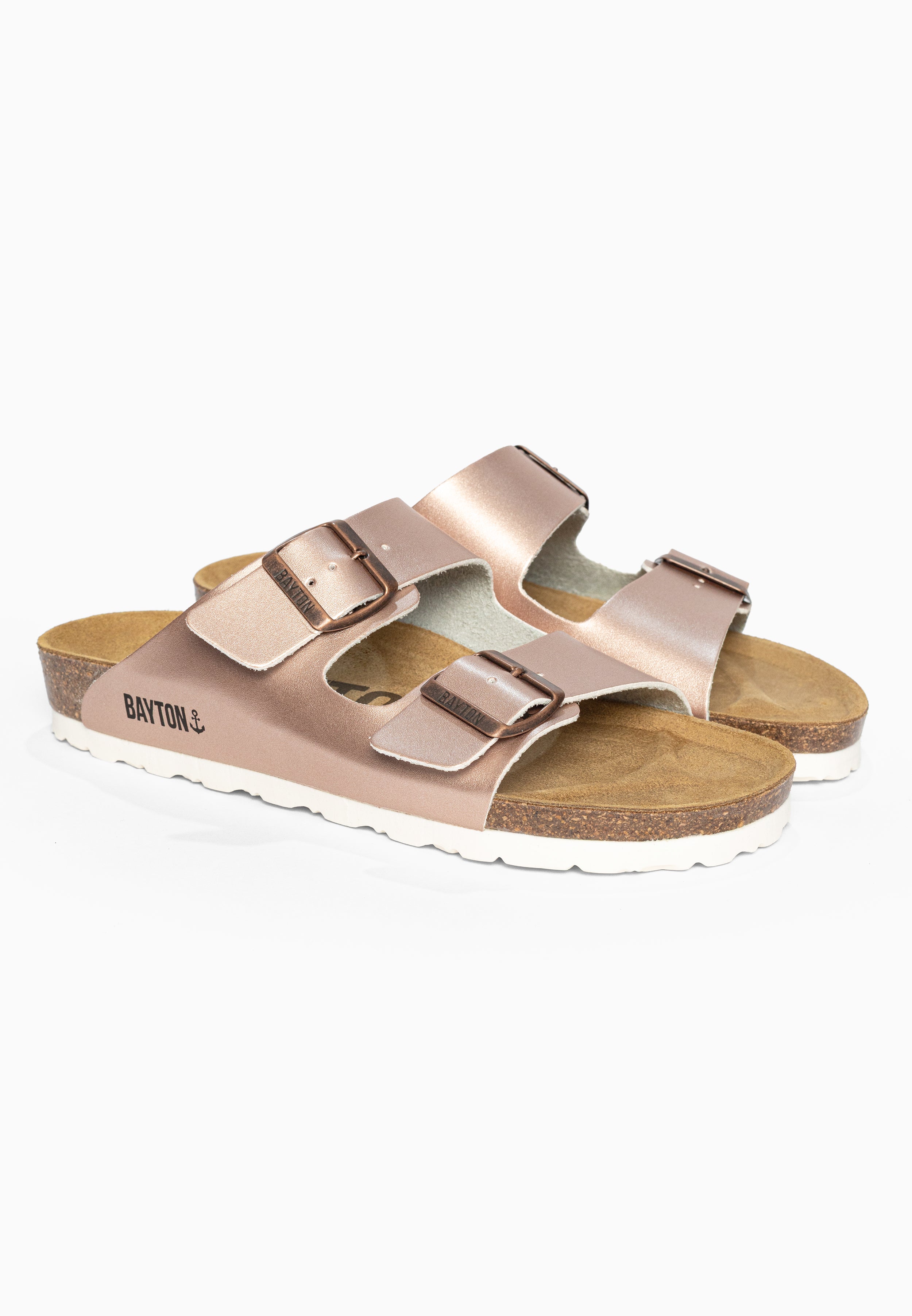 Sandales 2 Brides Atlas Rose gold Bayton pour Femme