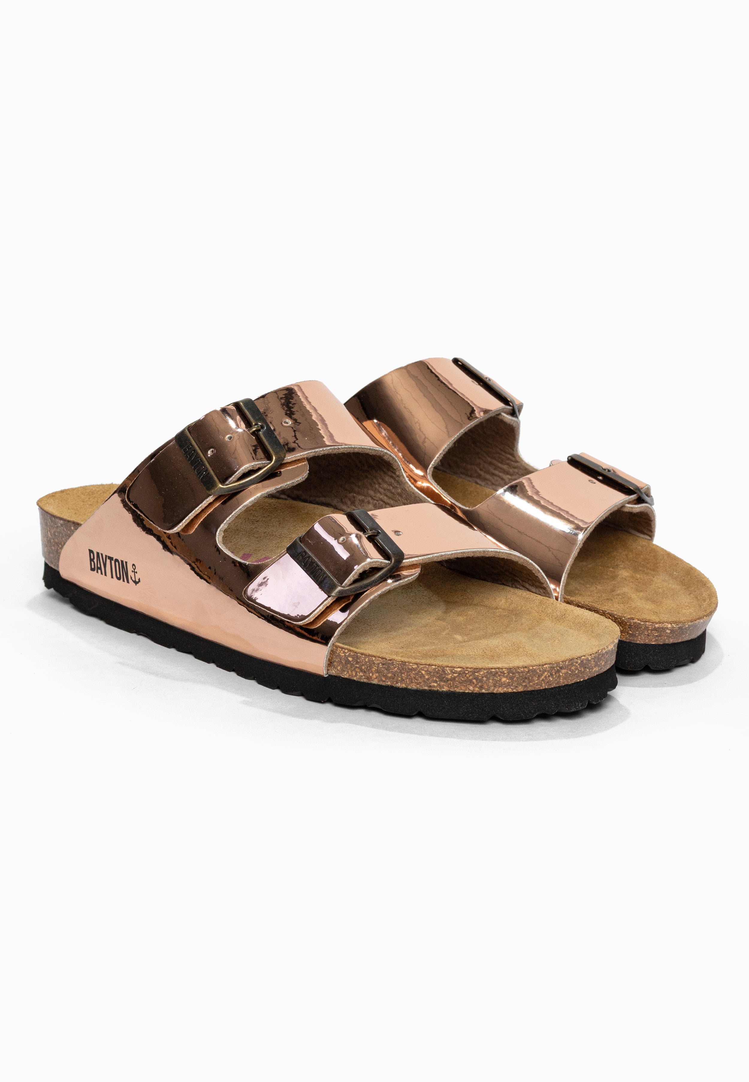 Sandales 2 Brides Atlas Rose gold Bayton pour Femme