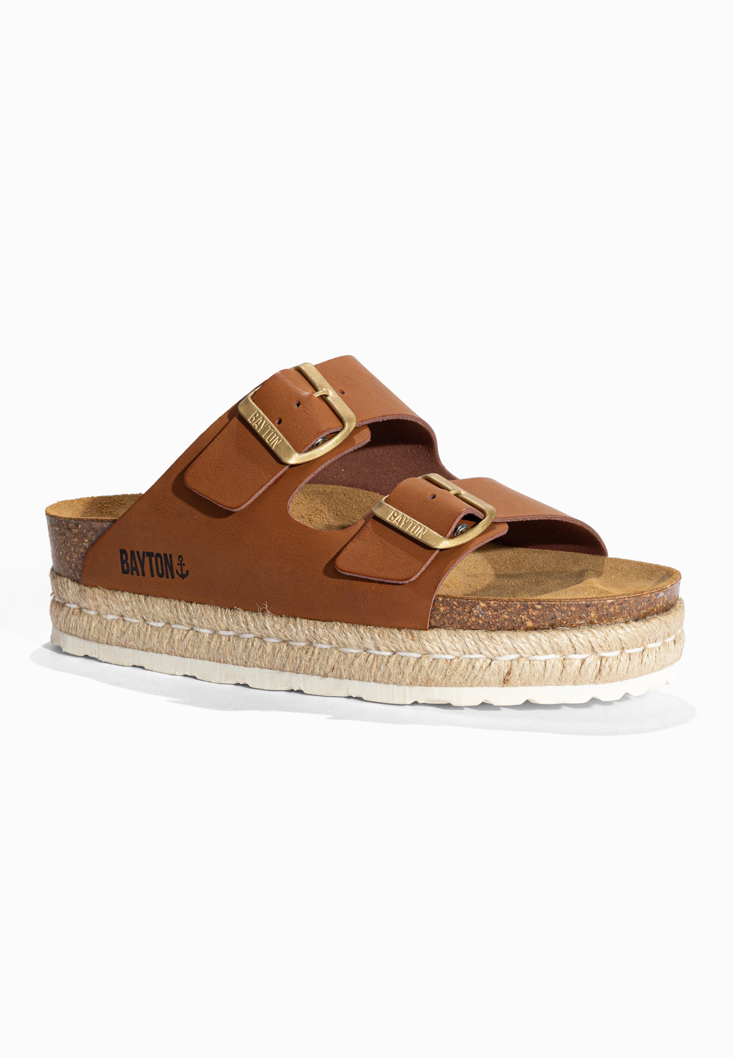 Sandales à Plateforme Alcee Camel Bayton pour Femme
