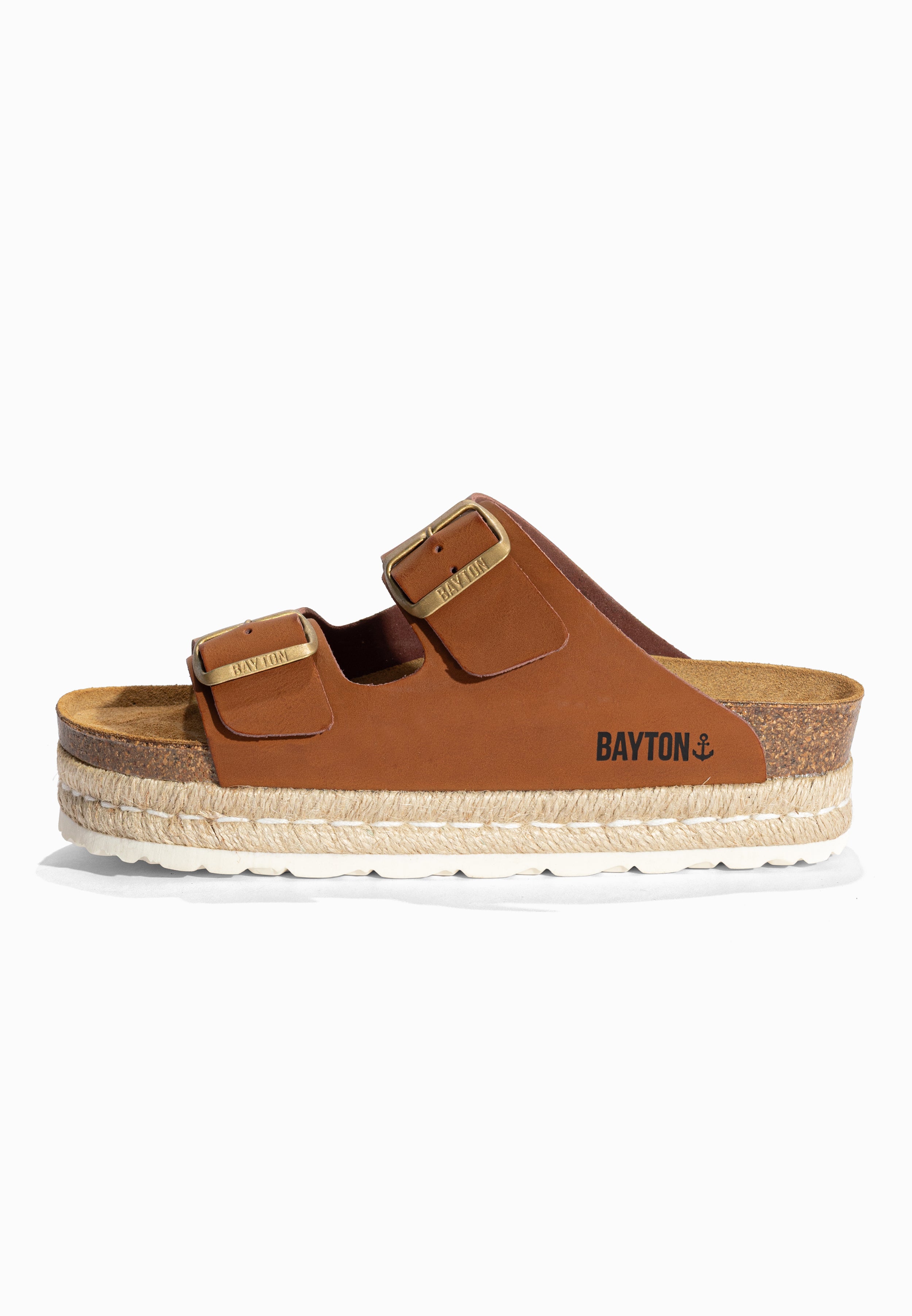 Sandales à Plateforme Alcee Camel Bayton pour Femme