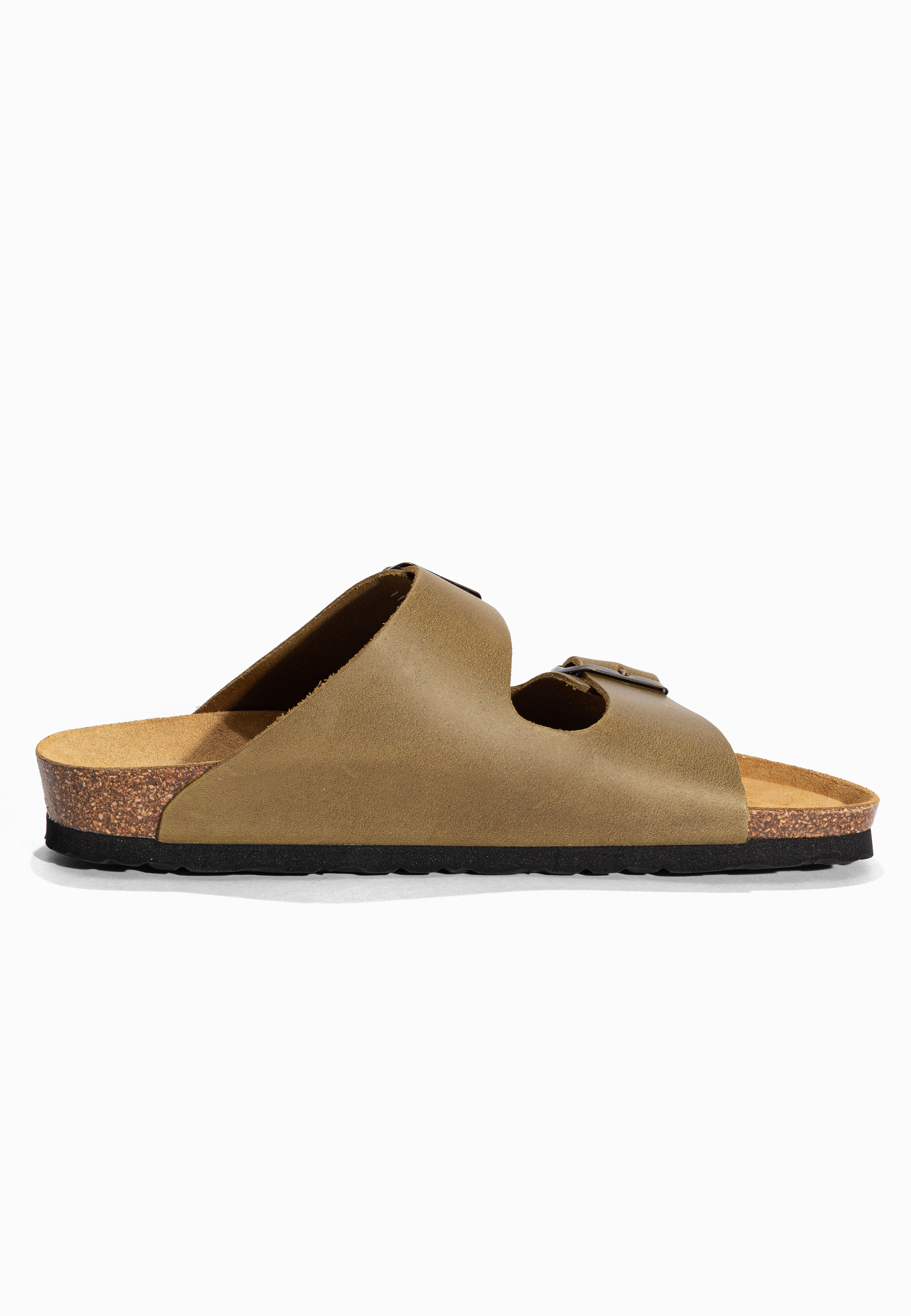 Sandales 2 Brides Atlas Kaki en Cuir Bayton pour Homme
