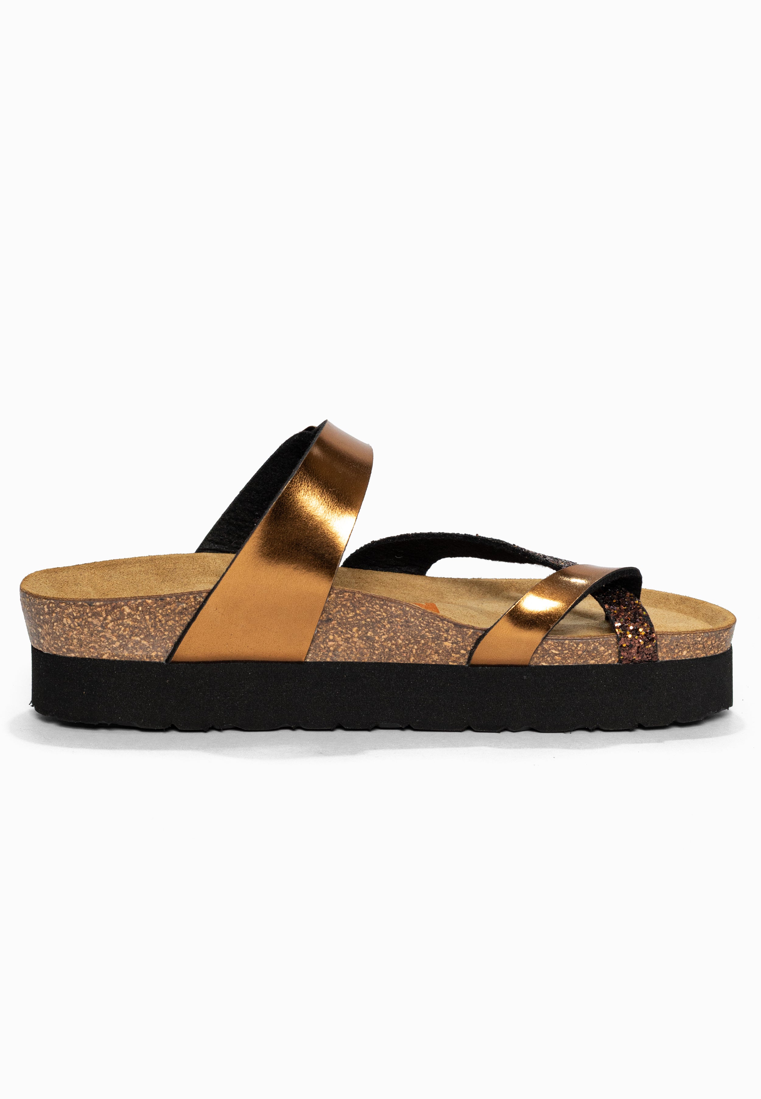 Sandales à Plateforme Andromac Bronze pailleté Bayton pour Femme